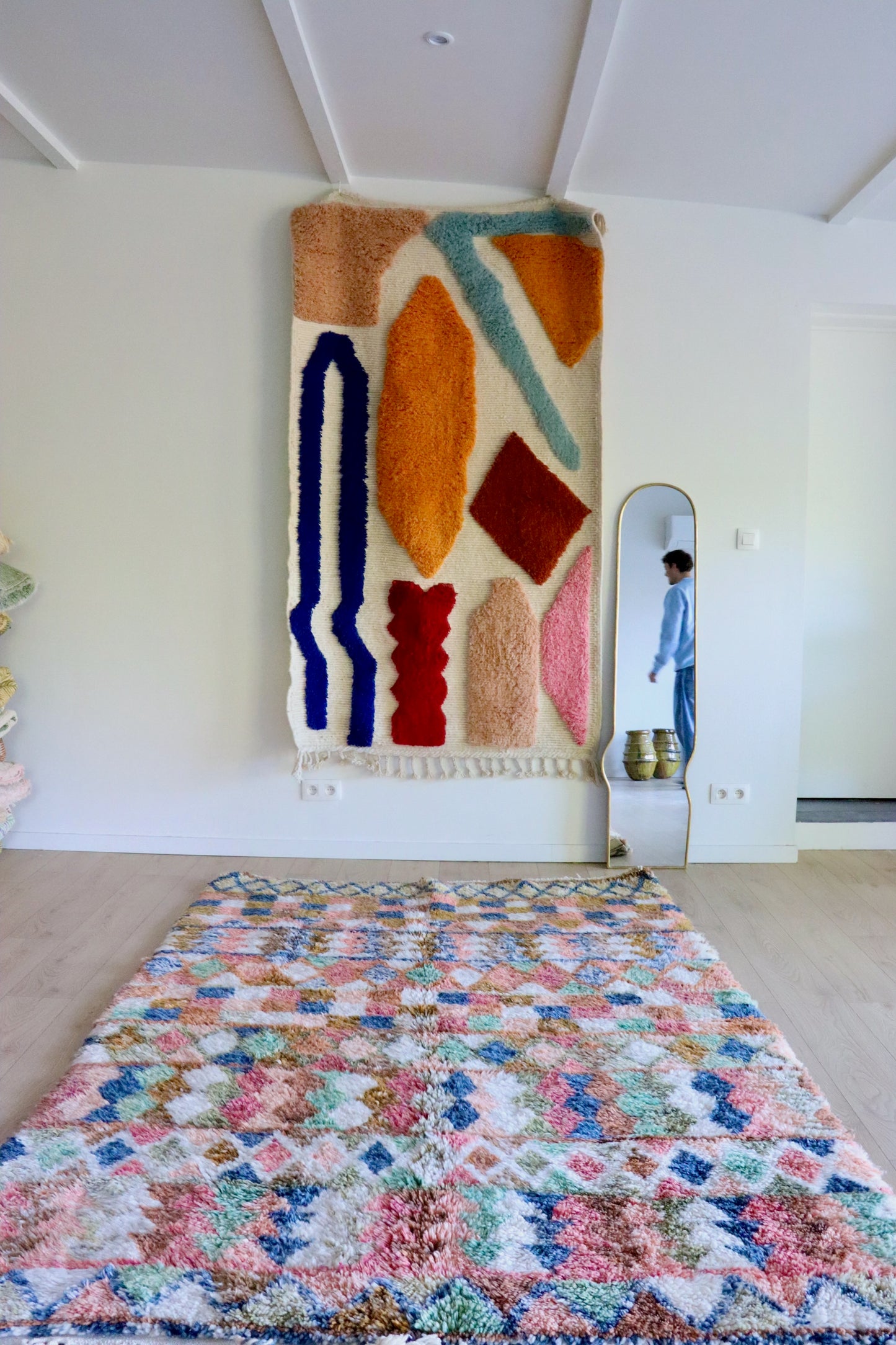 Beni Ouarain Marokkaans kleurrijk tapijt (1015) 250x170cm - Arlequin