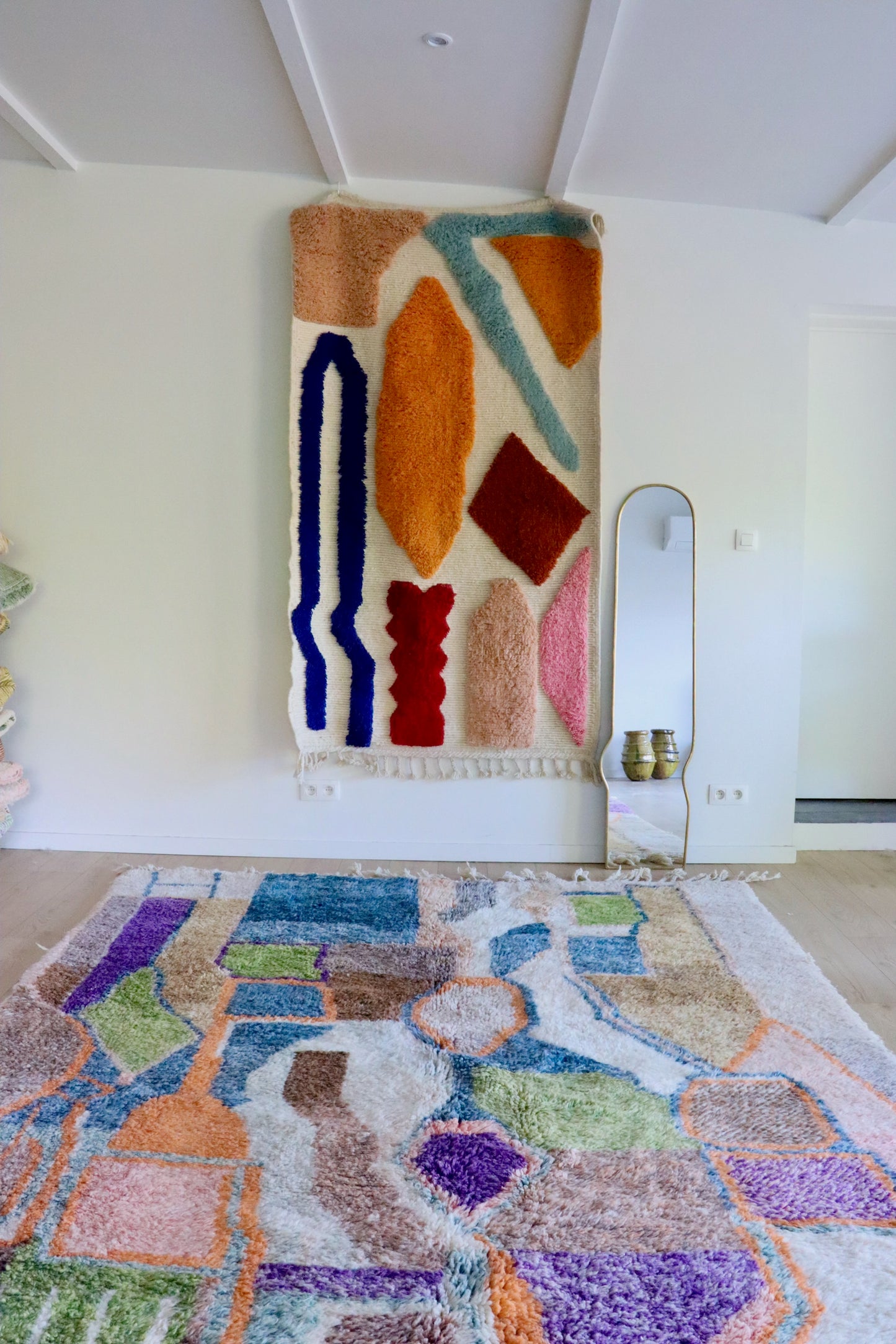 Tapis Beni Ouarain coloré (1022) 293x223cm - Outremer