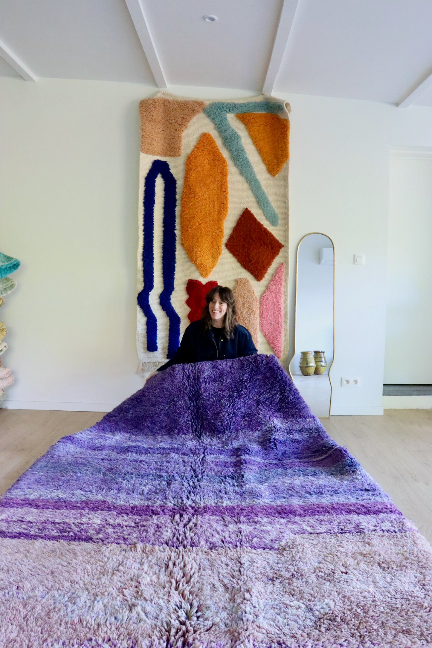 Beni Ouarain Marokkaans kleurrijk tapijt (1021) 295x196cm - Dusk