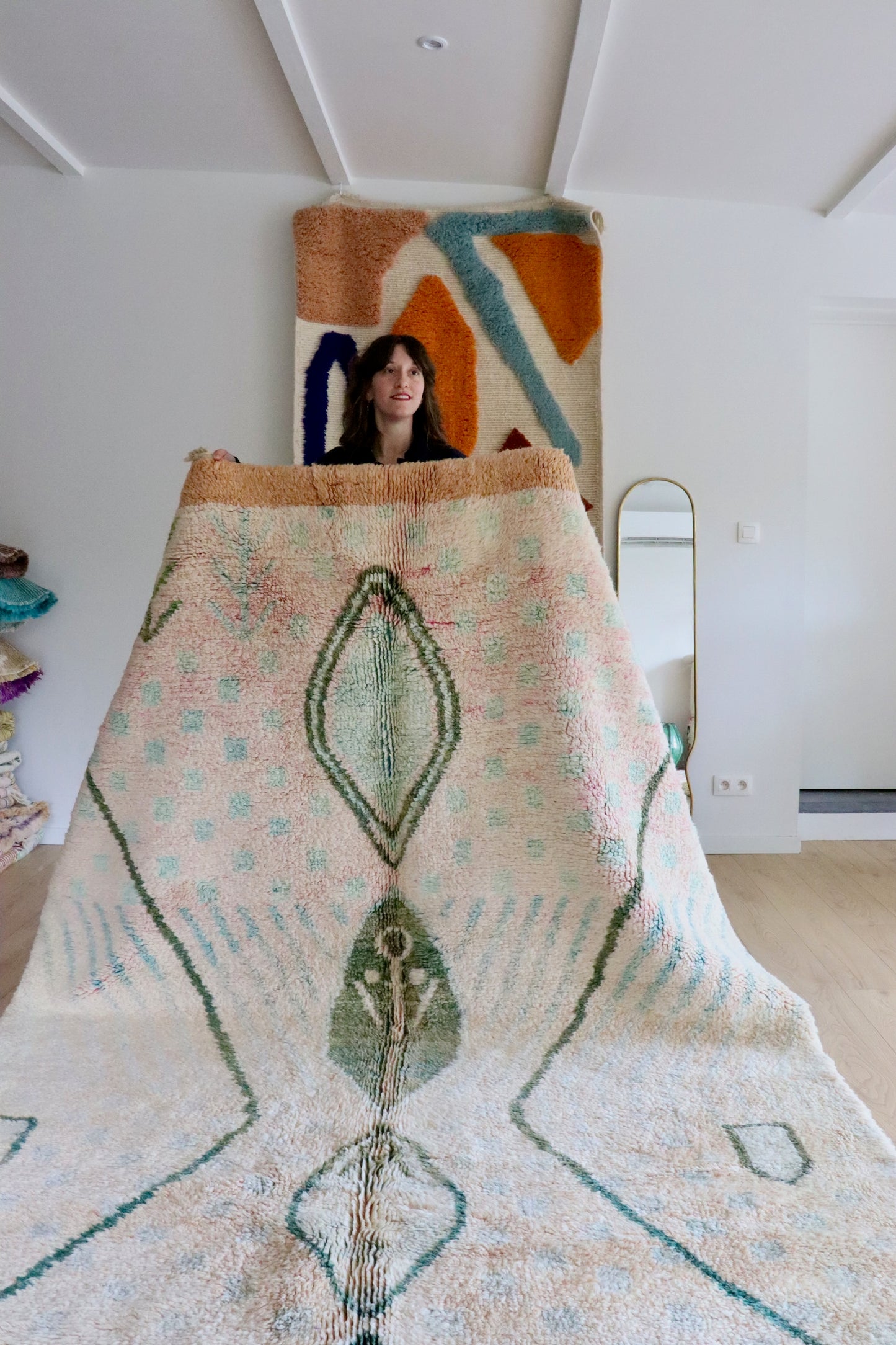 Beni Ouarain Moroccan Colorful Rug (1025) 298x201cm - Fae Garden