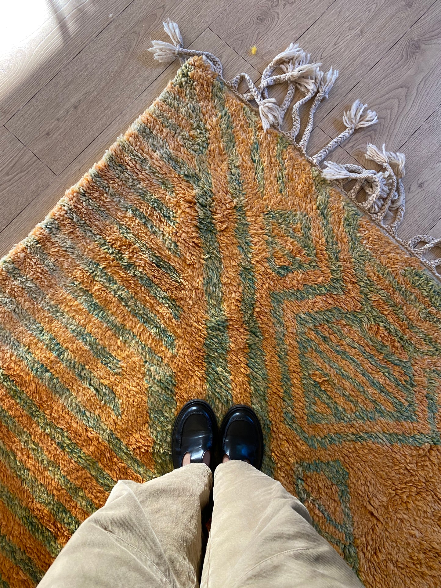Tapis Beni Ouarain coloré (950) 354x262cm - Pistacchio & Mango