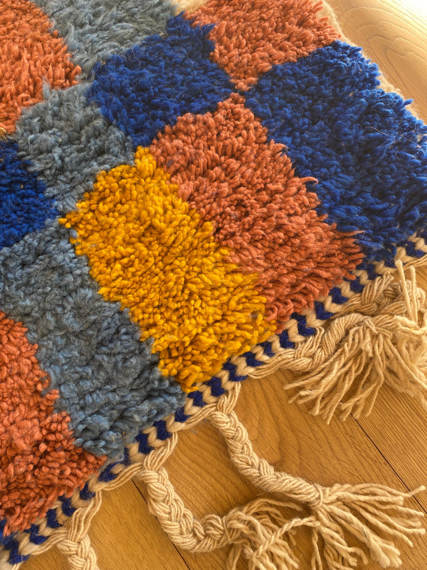 Beni Ouarain Moroccan Colorful Rug (966) 295x205cm - Blue Swimming Pool
