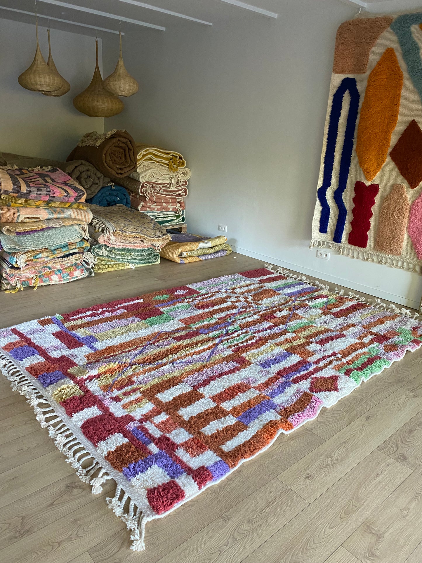 Tapis Beni Ouarain coloré (1017) 288x207cm - Willow