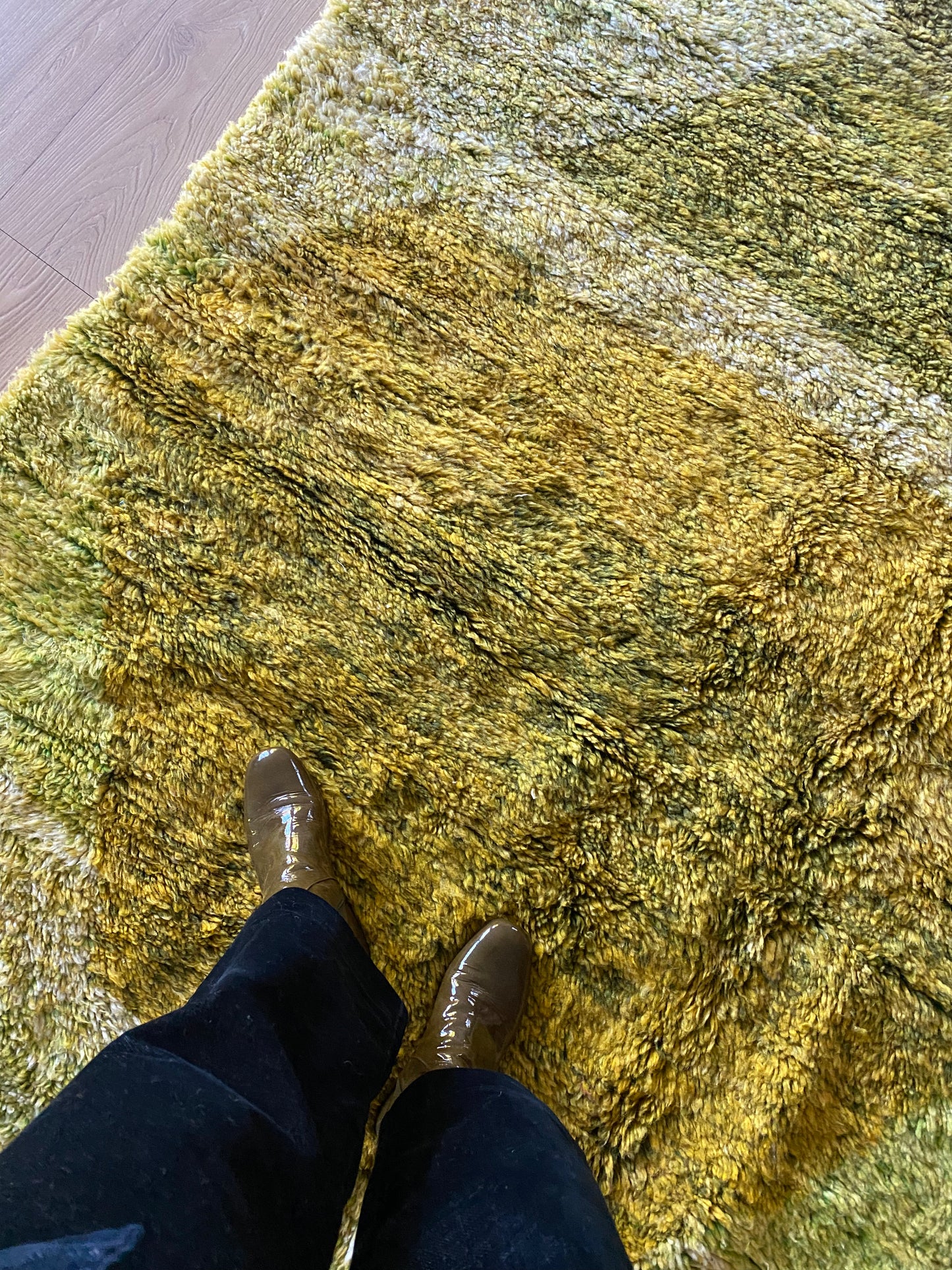 Beni Ouarain Marokkaans kleurrijk tapijt (1020) 300x200cm - Chartreuse