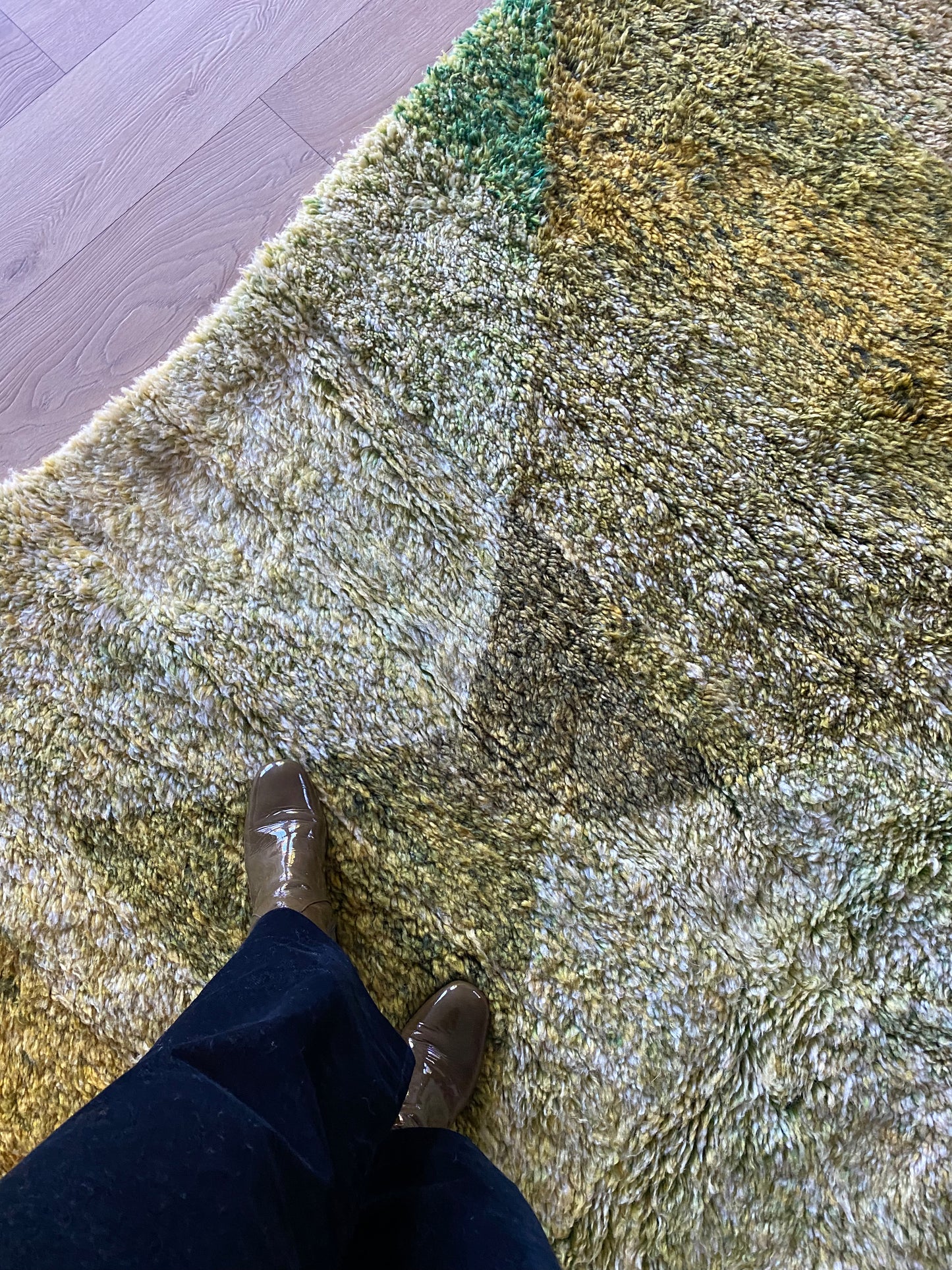 Beni Ouarain Marokkaans kleurrijk tapijt (1020) 300x200cm - Chartreuse