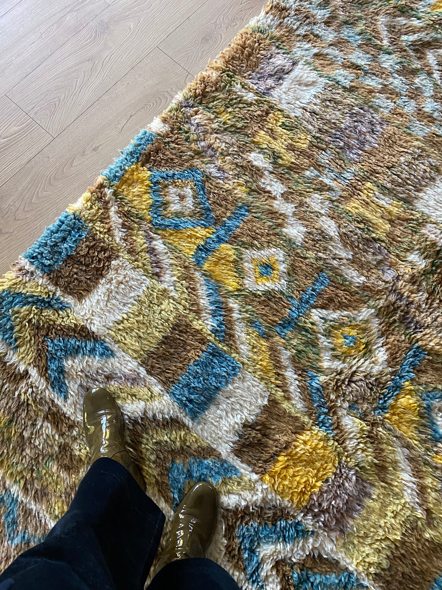 Beni Ouarain Marokkaans kleurrijk tapijt (1011) 254x156cm - Skoura