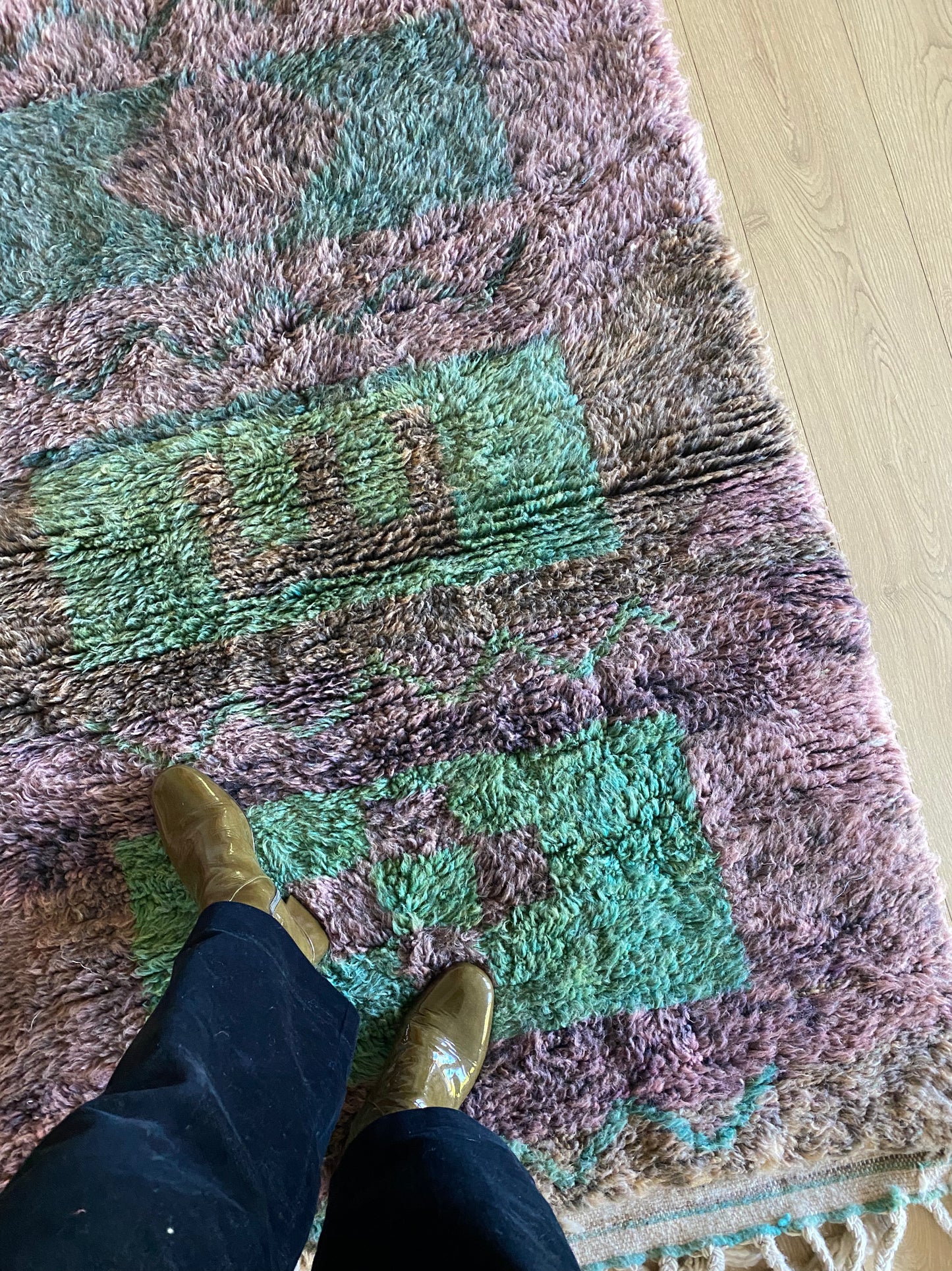 Beni Ouarain Marokkaans kleurrijk tapijt (1007) 162x102cm - Purple Moss 2