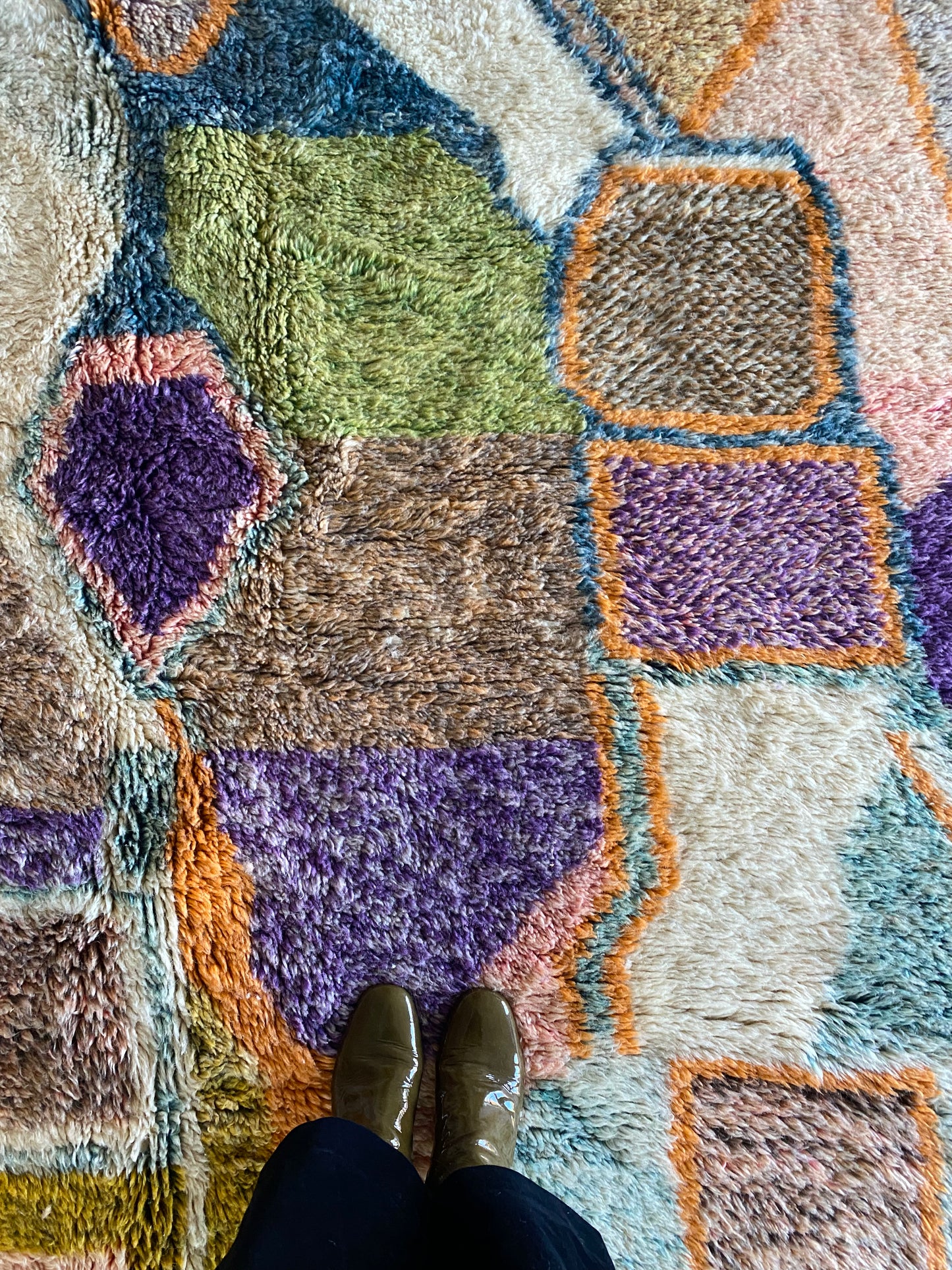 Tapis Beni Ouarain coloré (1022) 293x223cm - Outremer