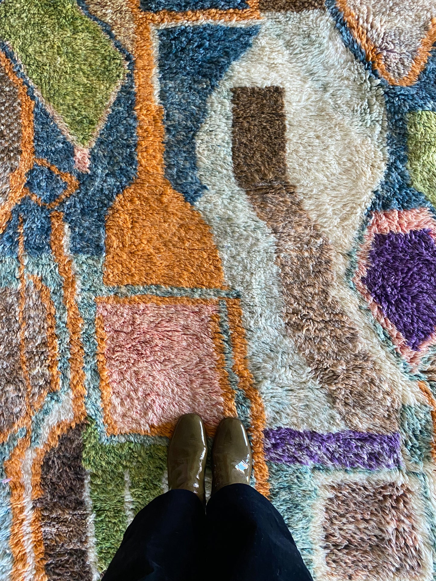 Tapis Beni Ouarain coloré (1022) 293x223cm - Outremer