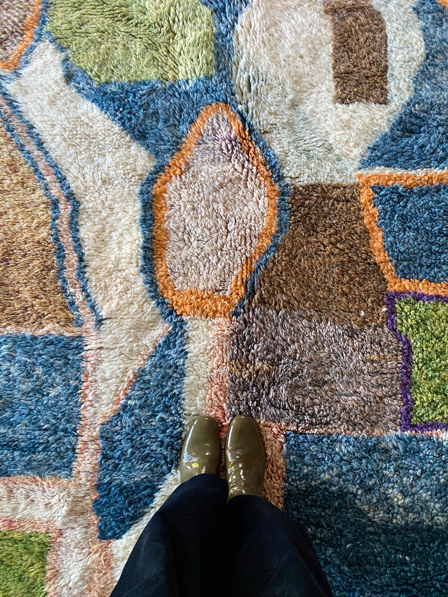 Tapis Beni Ouarain coloré (1022) 293x223cm - Outremer