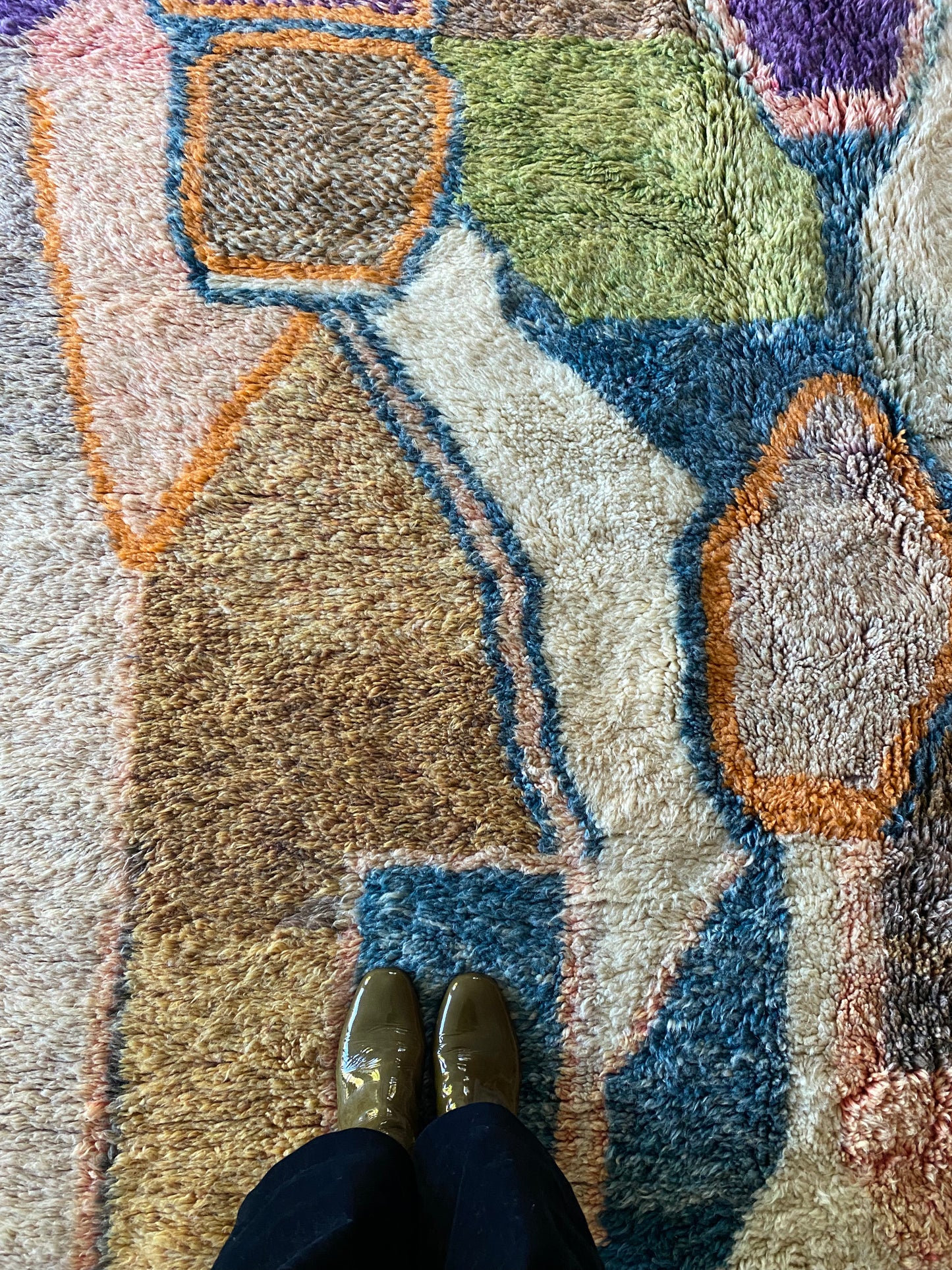 Tapis Beni Ouarain coloré (1022) 293x223cm - Outremer