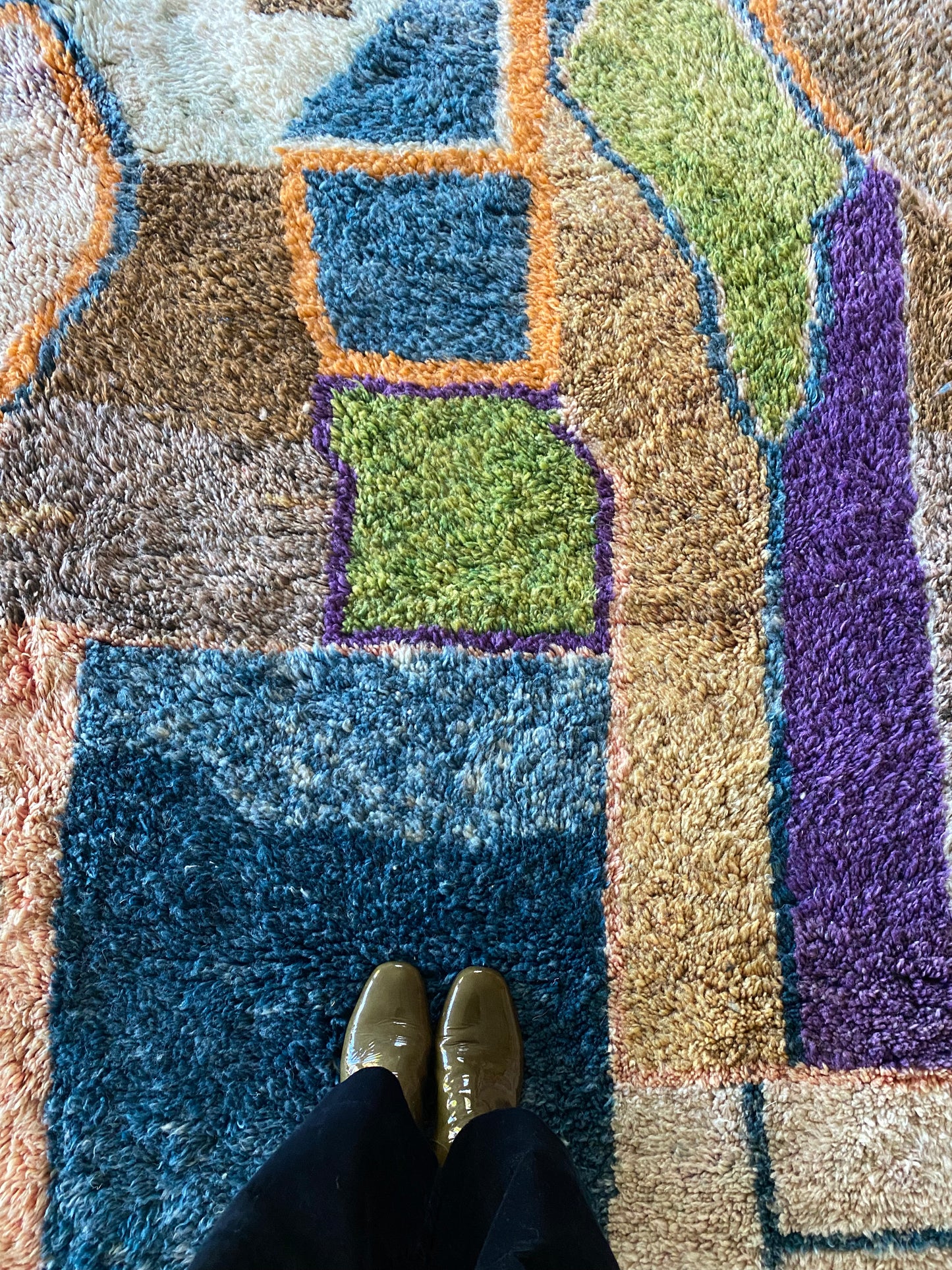 Tapis Beni Ouarain coloré (1022) 293x223cm - Outremer