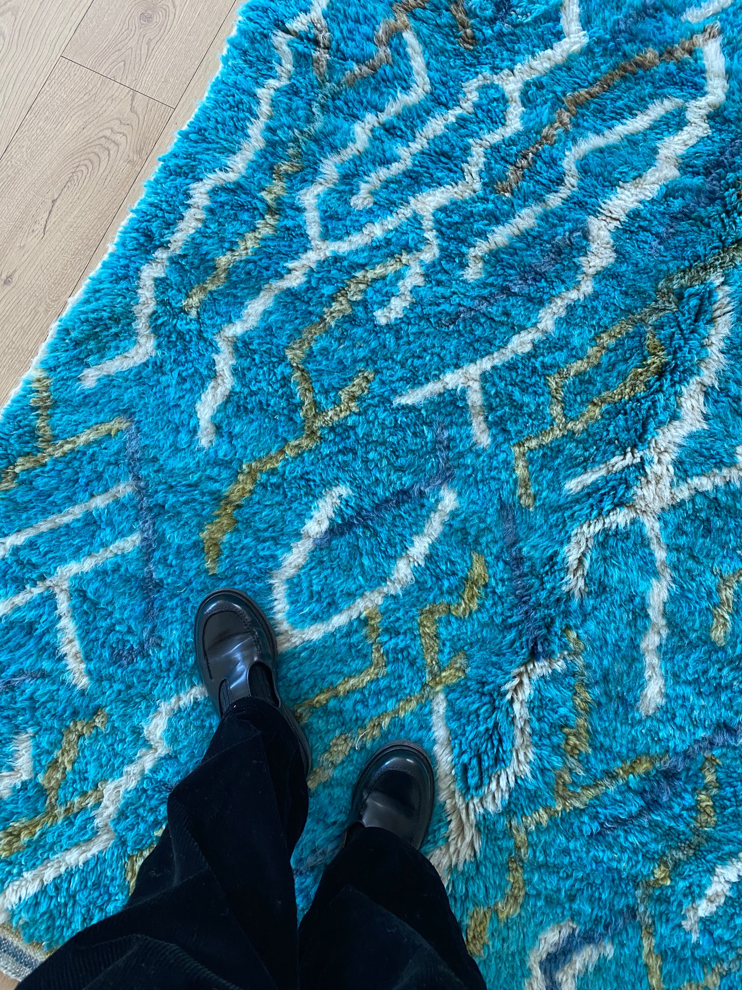 Beni Ouarain Moroccan Colorful Rug (1041) 249x157cm - Blue