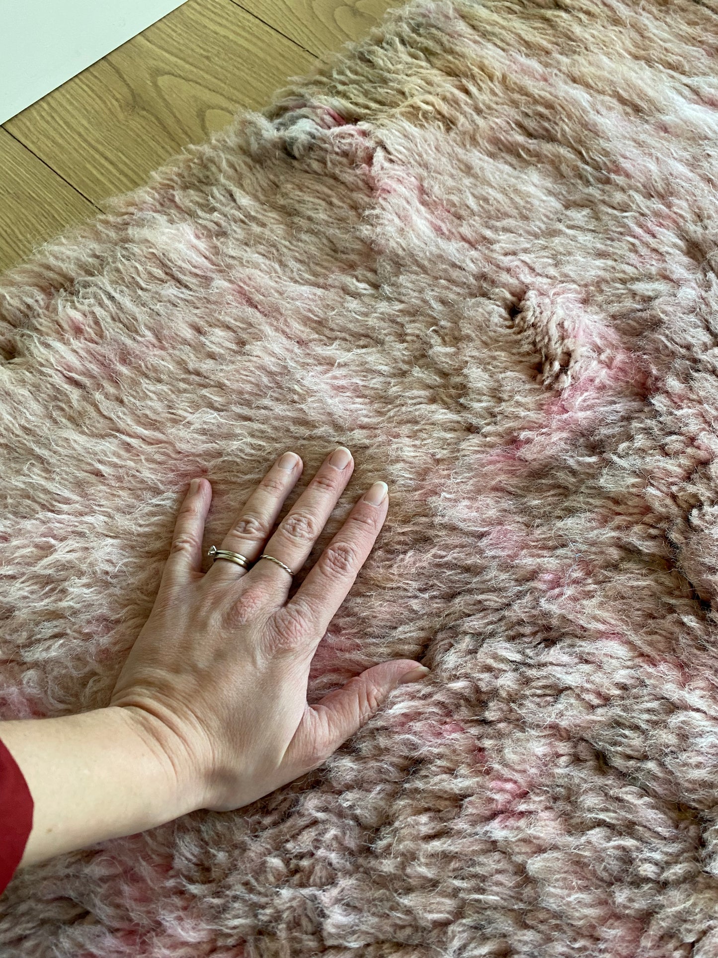 Tapis Beni Ouarain coloré (1096) 244x164cm - Lilac