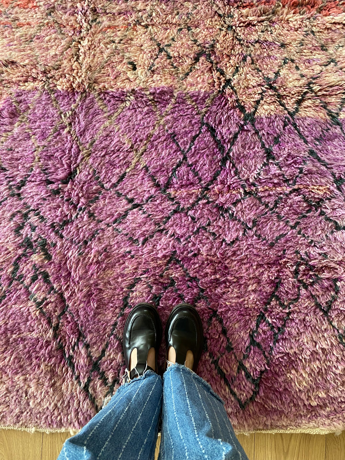 Beni Ouarain Moroccan Colorful Rug (1166) 240x161cm - Lila