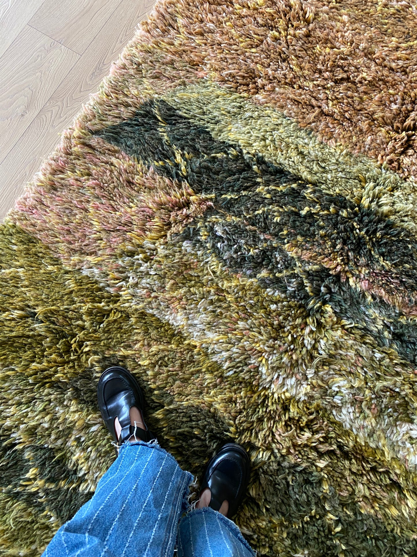 Beni Ouarain Moroccan Colorful Rug (1161) 244x159cm - Moss