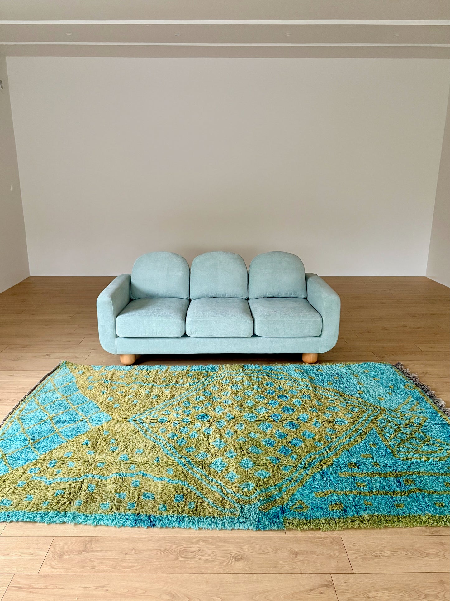 Beni Ouarain Moroccan Colorful Rug (771) 271x165cm - Peacock