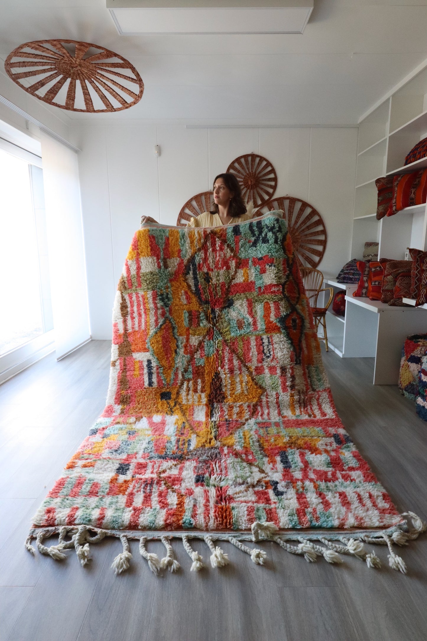 Beni Ouarain Moroccan Colorful Rug (356) 255x160 - Summer