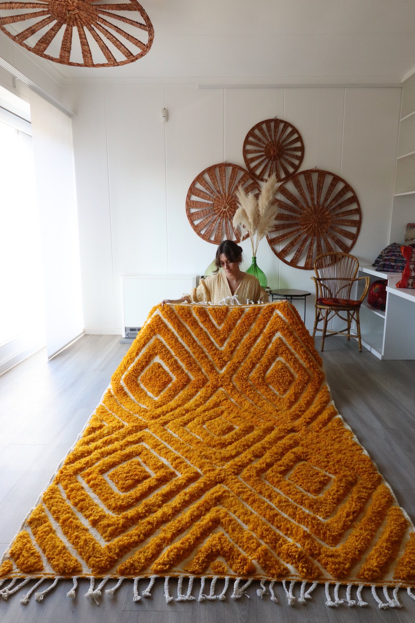 Beni Ouarain Moroccan Ochre Rug (358) 210x160cm