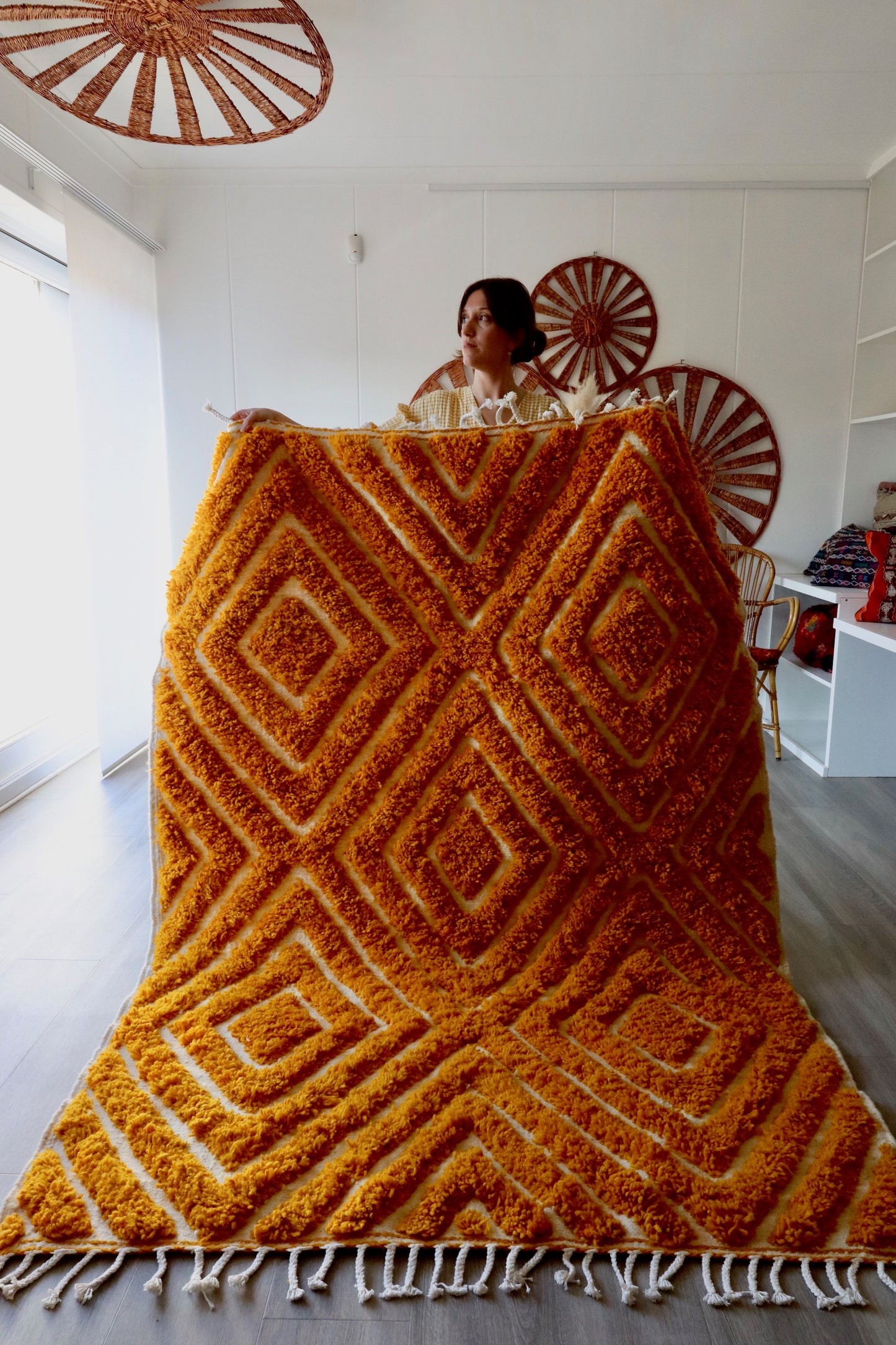 Beni Ouarain Moroccan Ochre Rug (358) 210x160cm