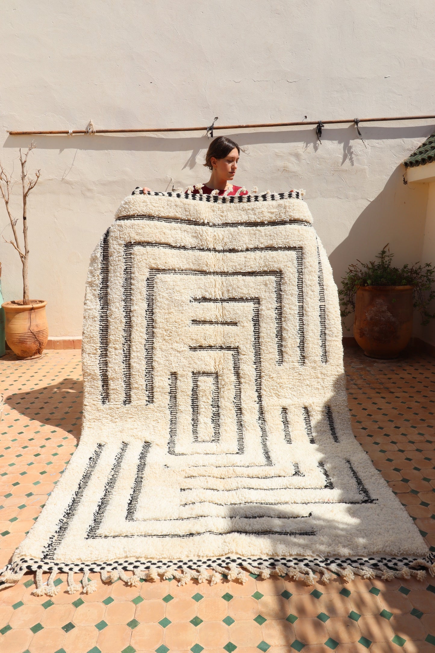 White Berber Wool Rug (362) 250x155cm