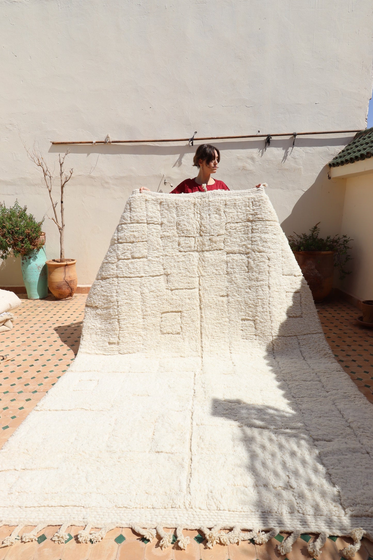 White Berber Wool Rug (361) 292x205cm