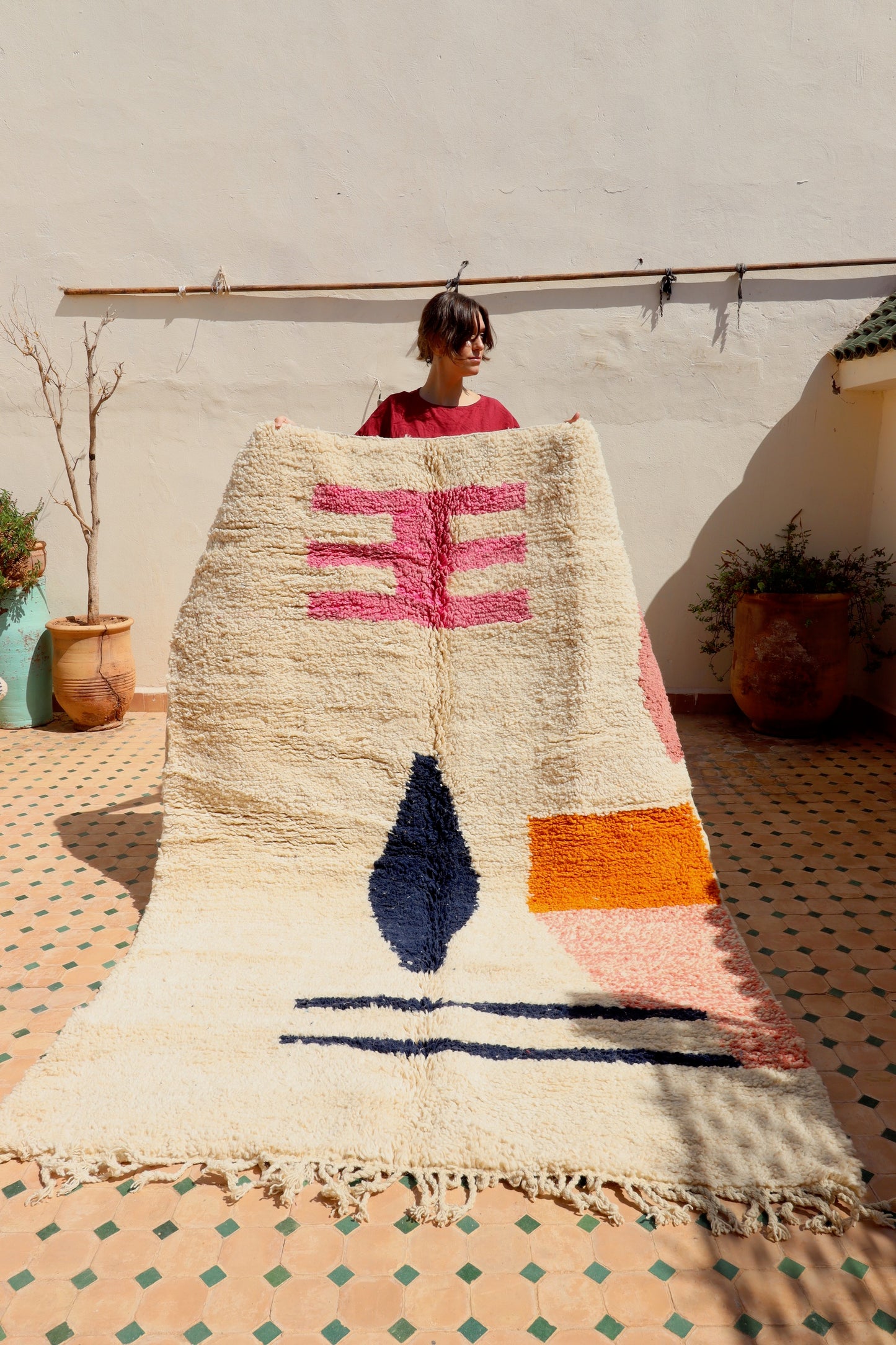 White Berber Wool Rug (370) 240x157cm