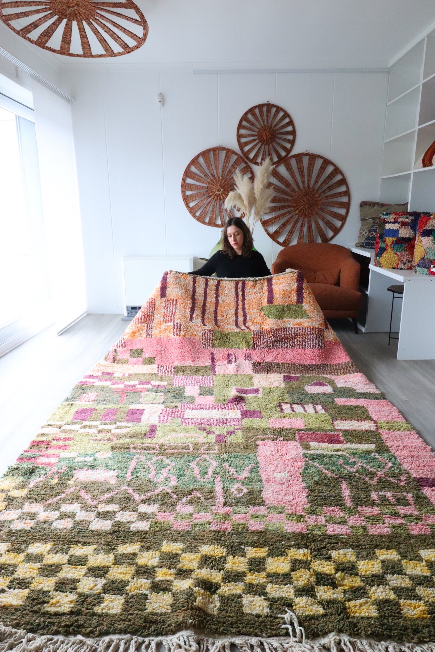 Beni Ouarain Moroccan Colorful Rug (406) 292x203cm - Forest