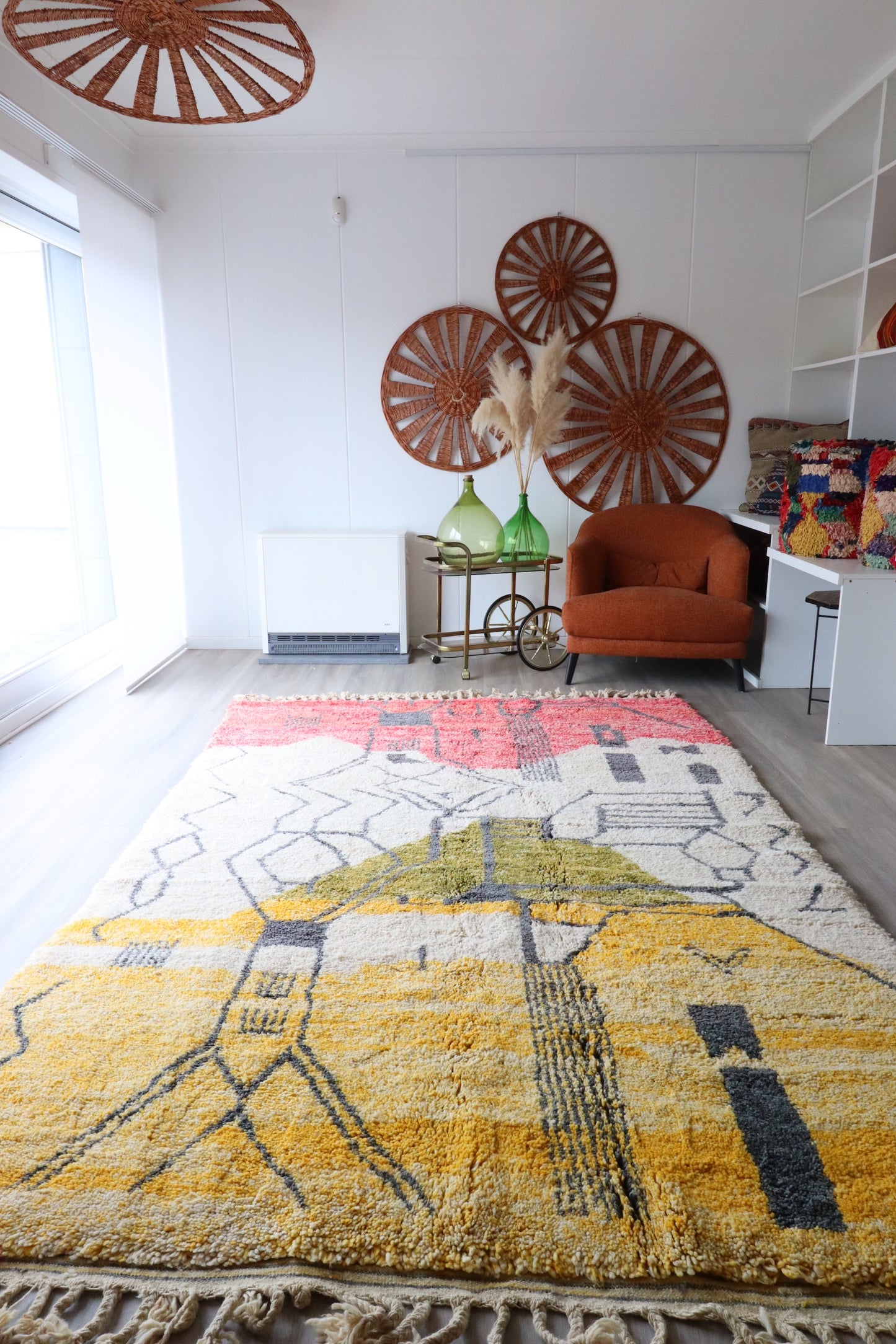 Beni Ouarain Moroccan Colorful Rug (404) 296x200cm - Light