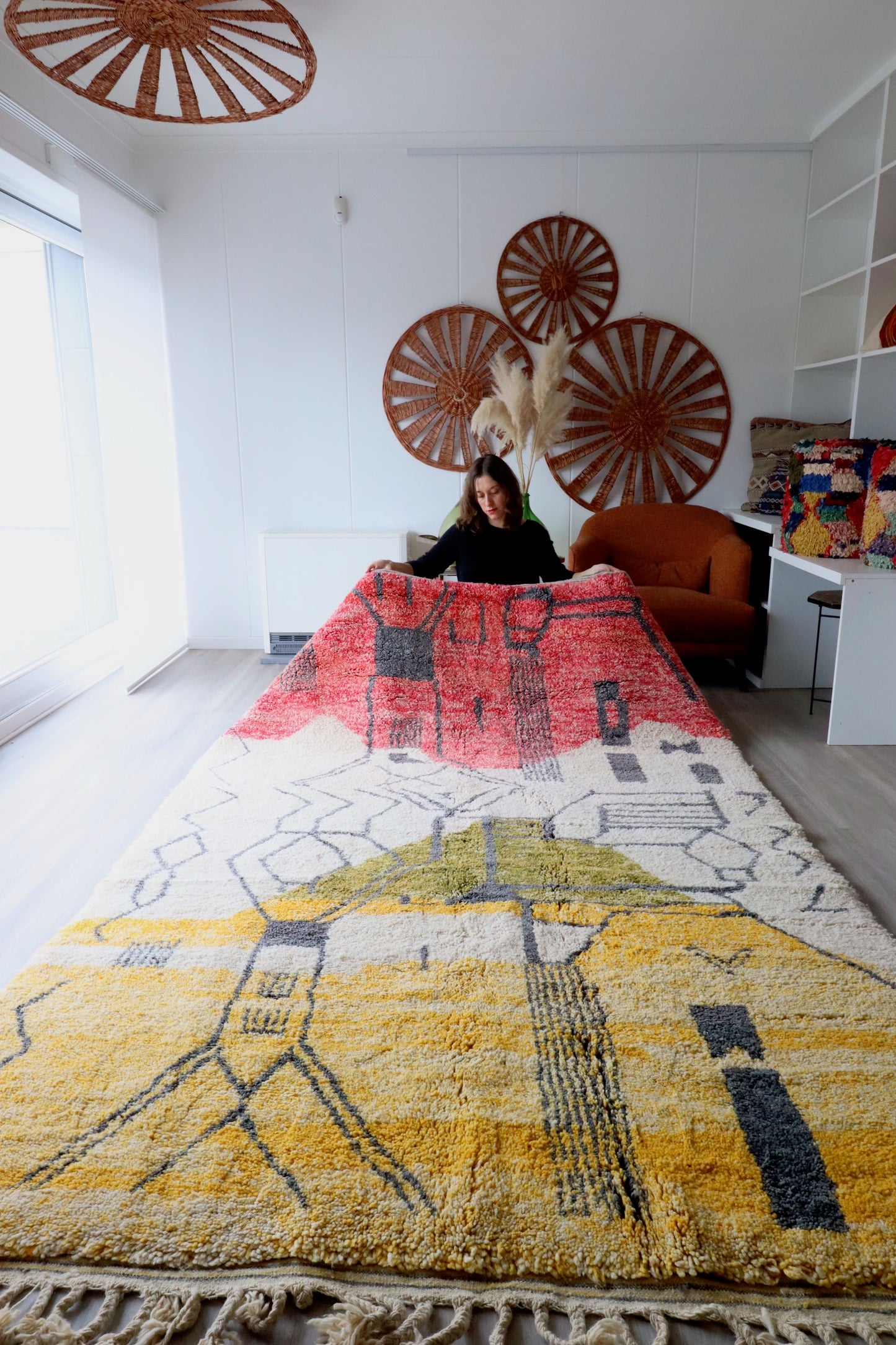 Beni Ouarain Moroccan Colorful Rug (404) 296x200cm - Light