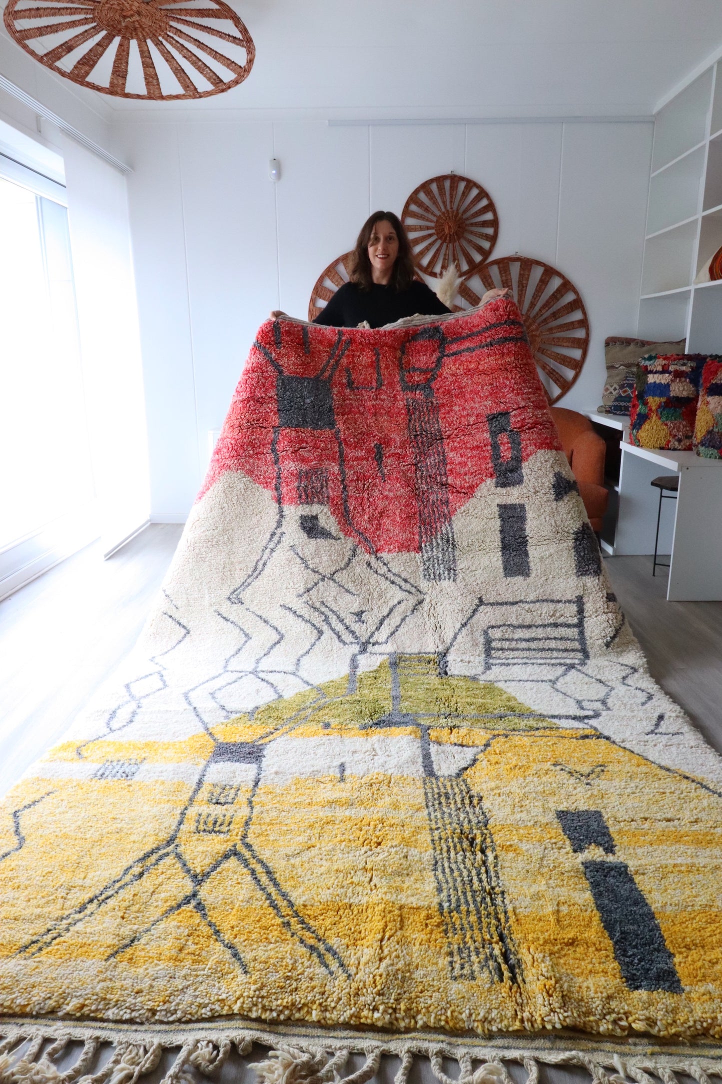 Beni Ouarain Moroccan Colorful Rug (404) 296x200cm - Light