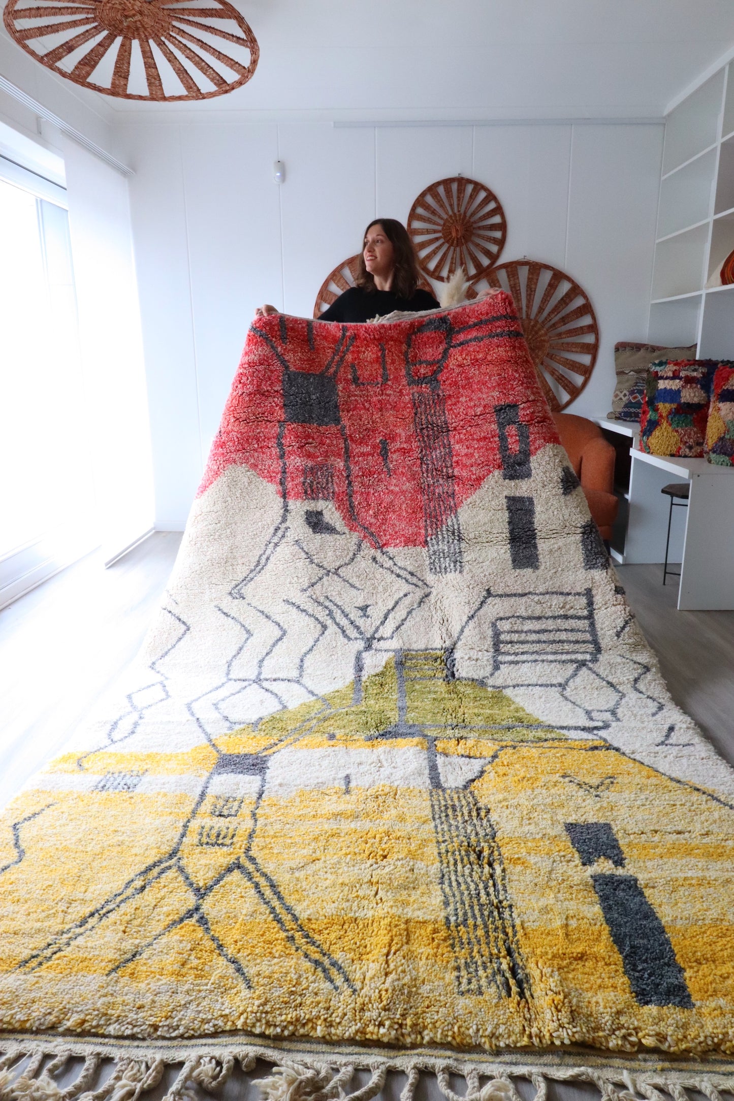Beni Ouarain Moroccan Colorful Rug (404) 296x200cm - Light