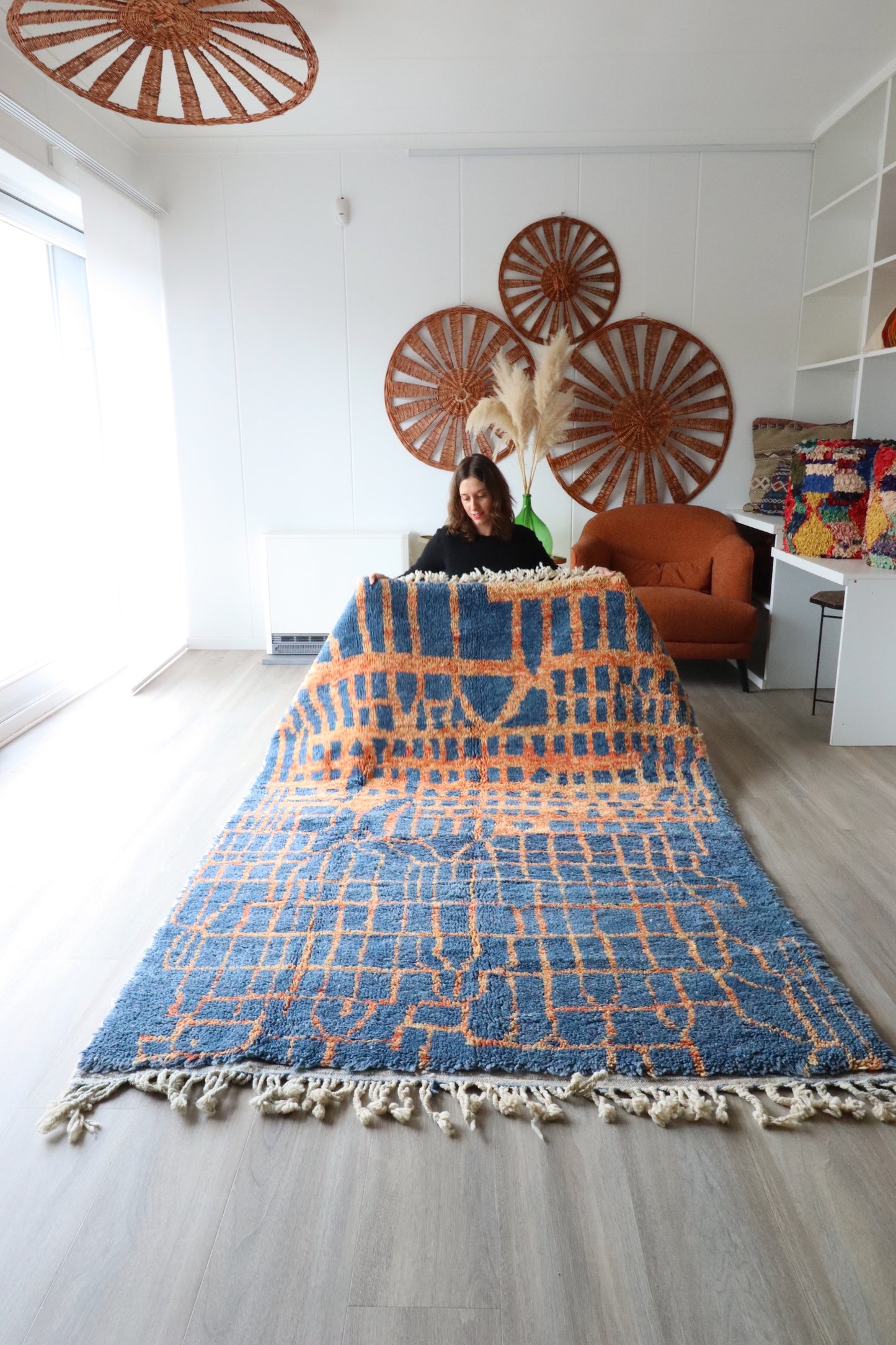 Beni Ouarain Moroccan Colorful Rug (400) 227x160cm - Mexico