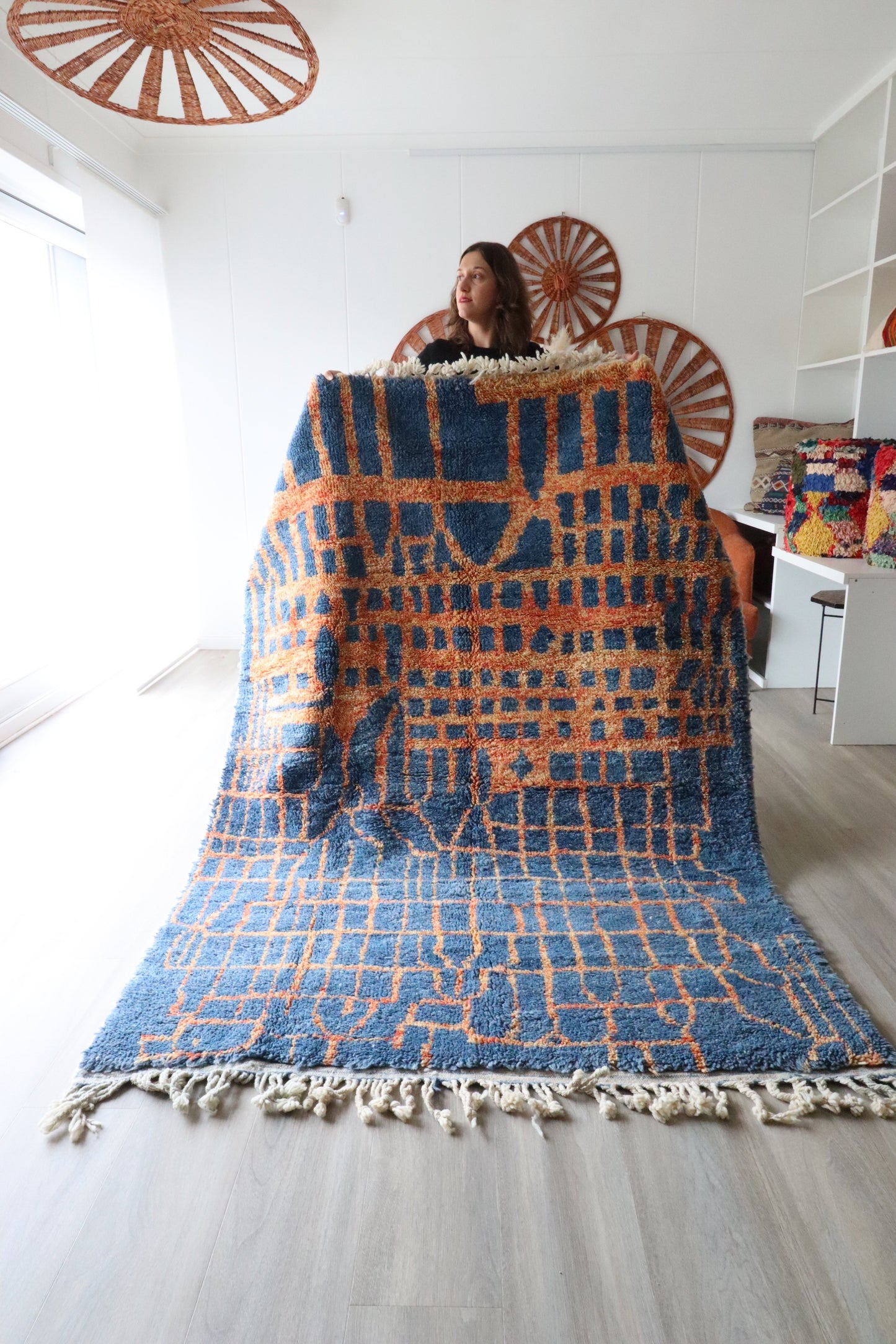Beni Ouarain Moroccan Colorful Rug (400) 227x160cm - Mexico