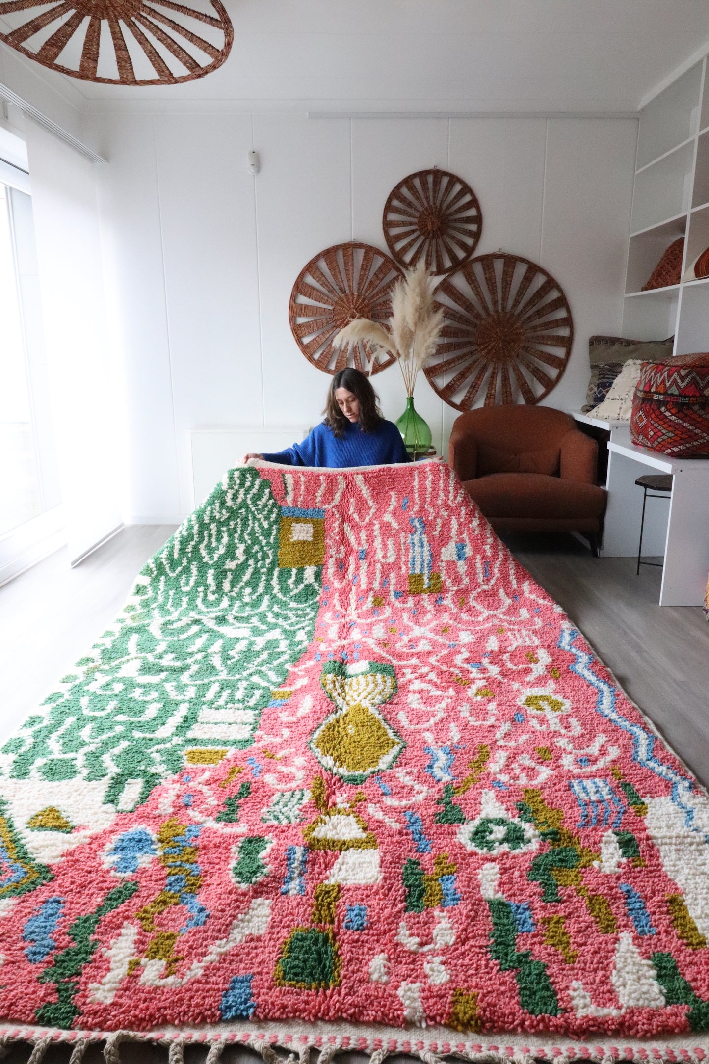 Beni Ouarain Moroccan Colorful Rug (411) 290x200cm - Secret Garden