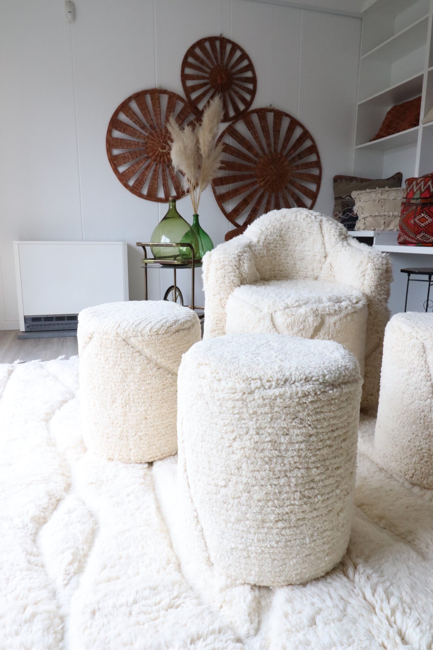 Witte Berber Poef (5)