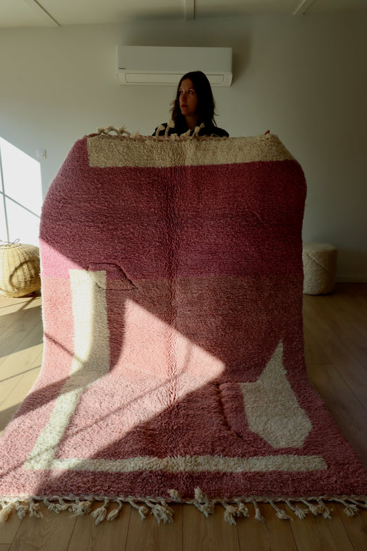 Beni Ouarain Marokkaans kleurrijk tapijt (808) 239x155cm - Lavendel