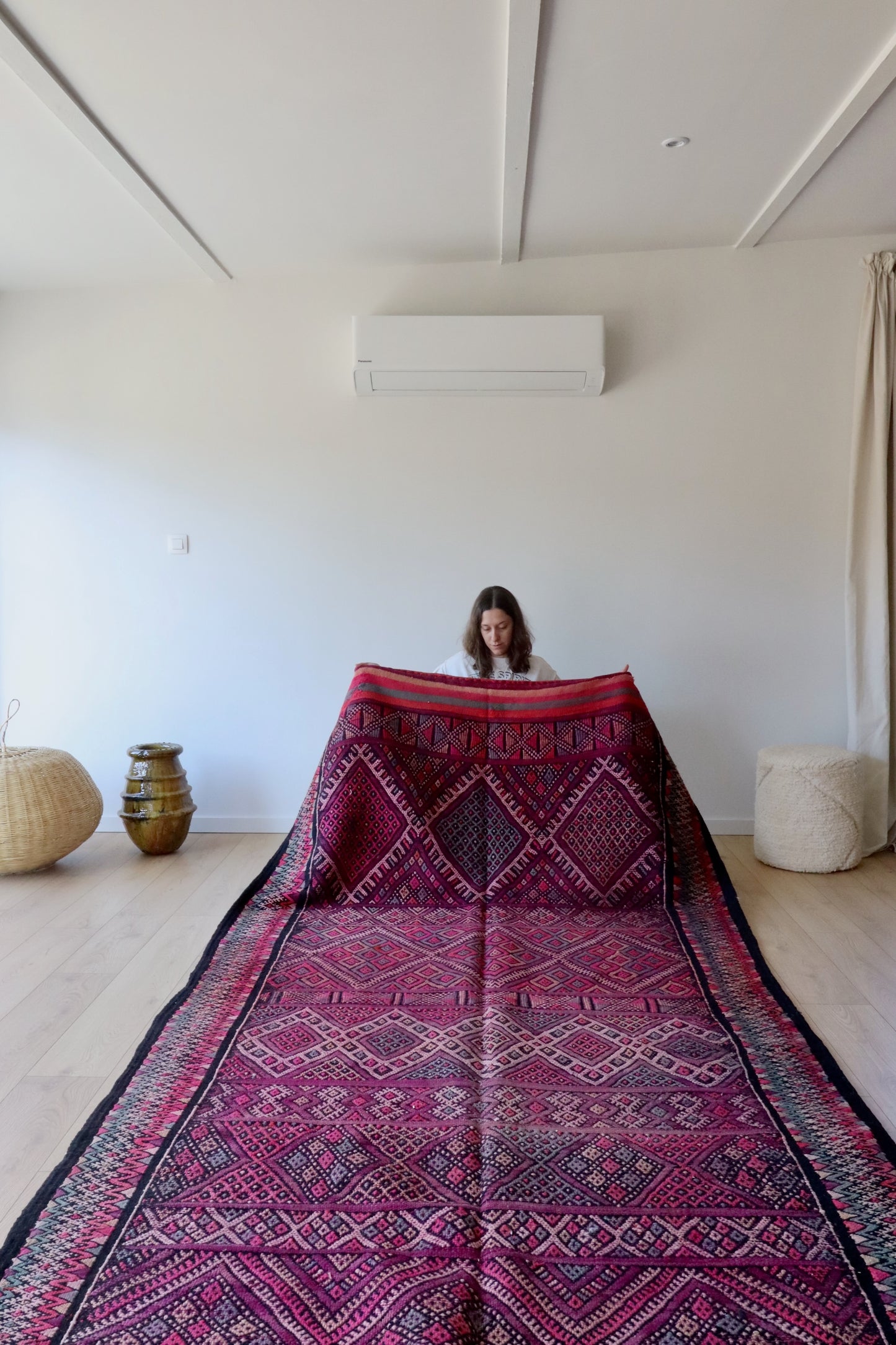Vintage Berber Kilim-kleed (842) 382x167cm