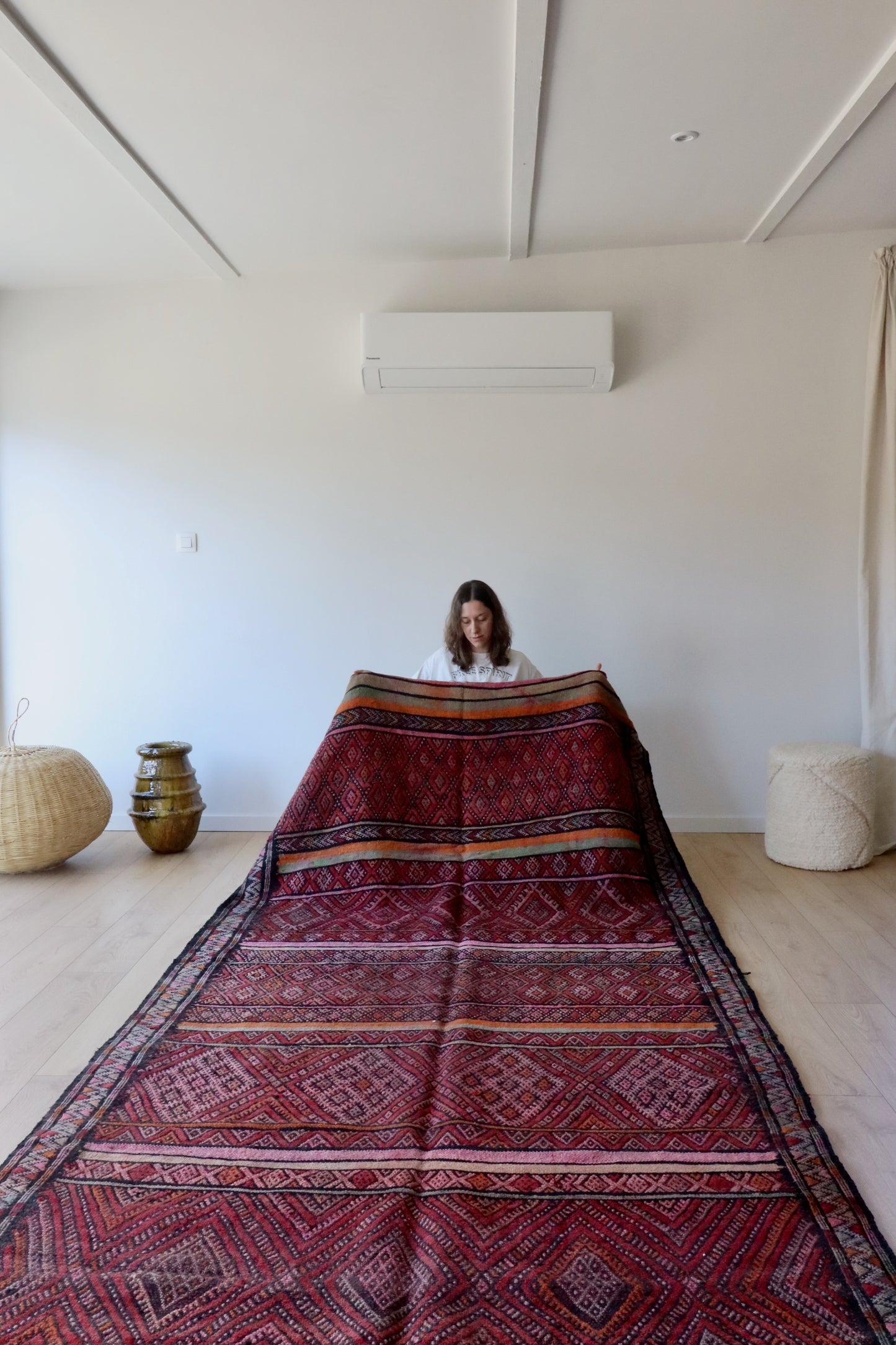 Vintage Berber Kilim-kleed (843) 393x168cm