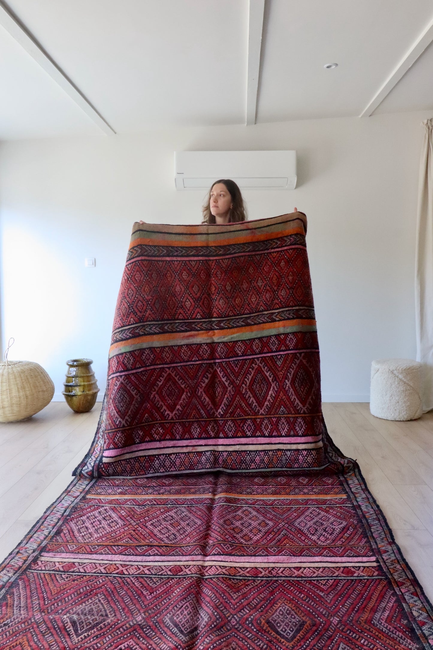Vintage Berber Kilim-kleed (843) 393x168cm