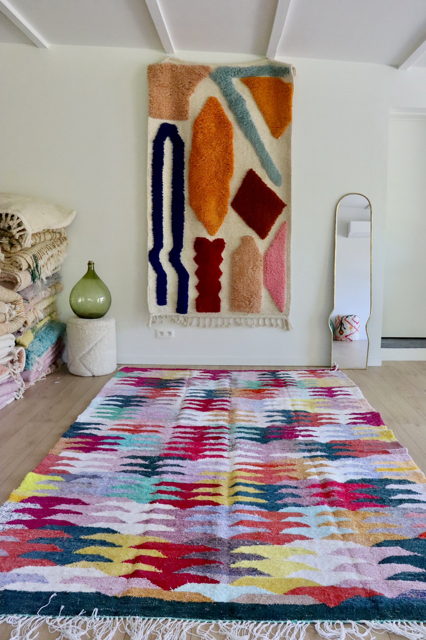 Moroccan Boucherouite Kilim Colorful Rug (913) 300x188cm - Evening on the terrasse