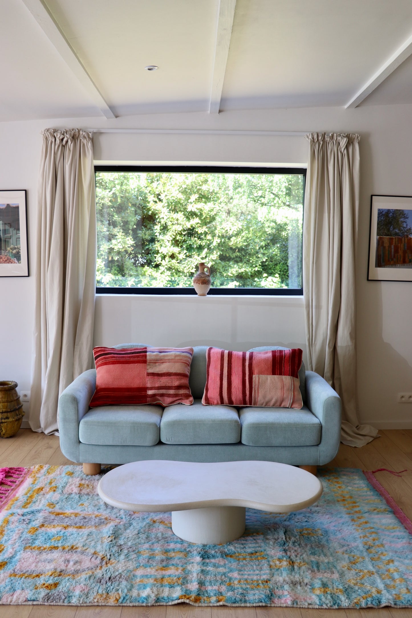 Pink Moroccan Wool Cushion - 75x50cm