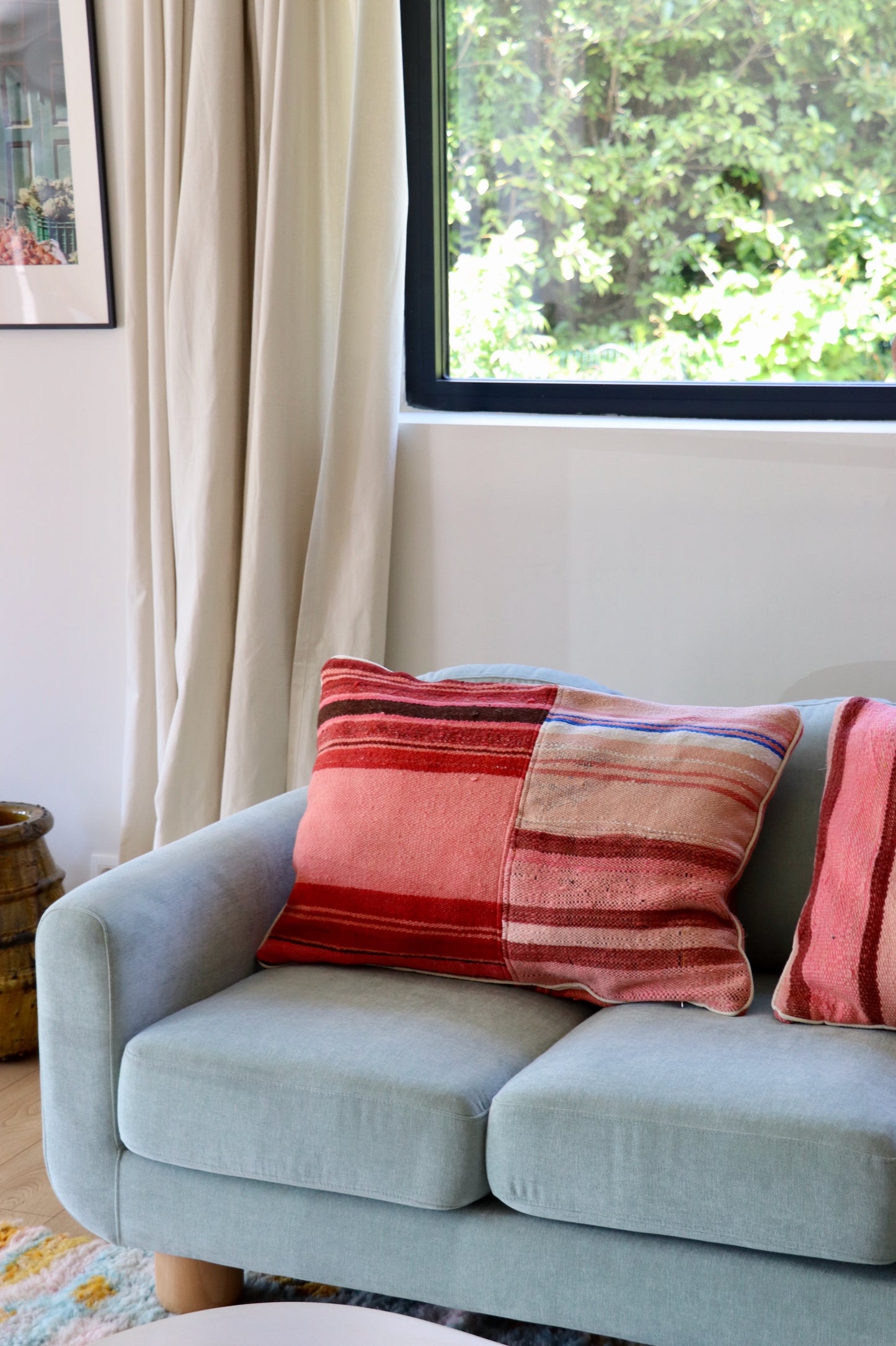 Pink Moroccan Wool Cushion - 75x50cm