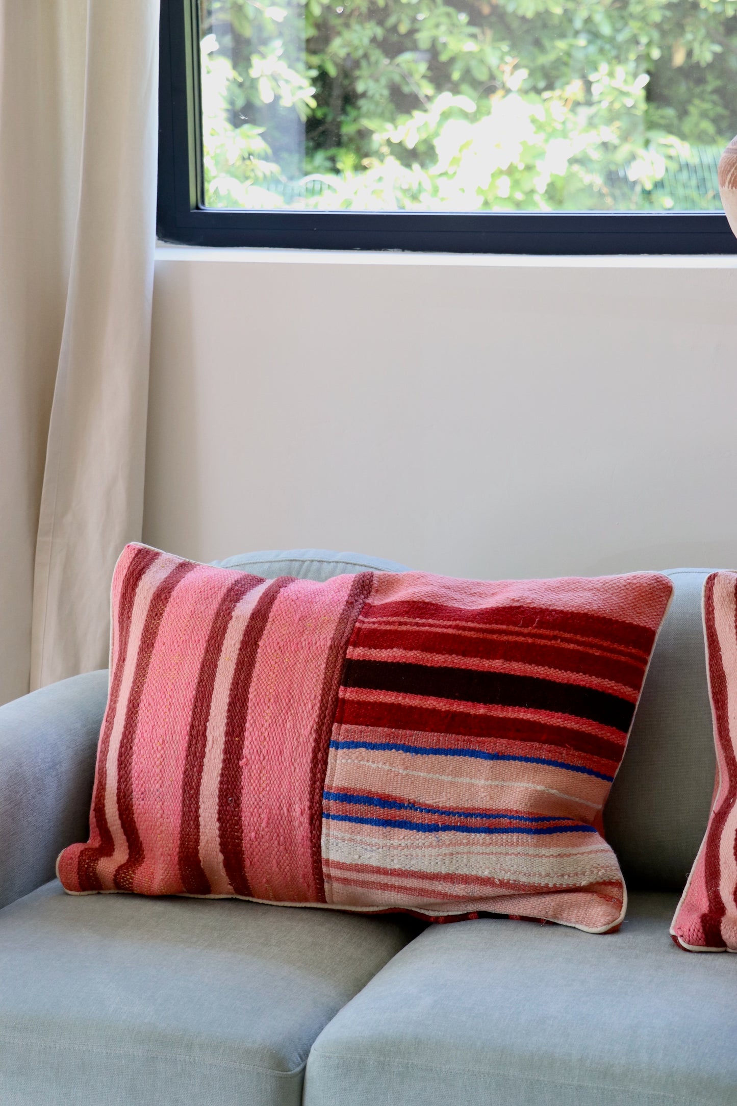 Pink Moroccan Wool Cushion - 75x50cm