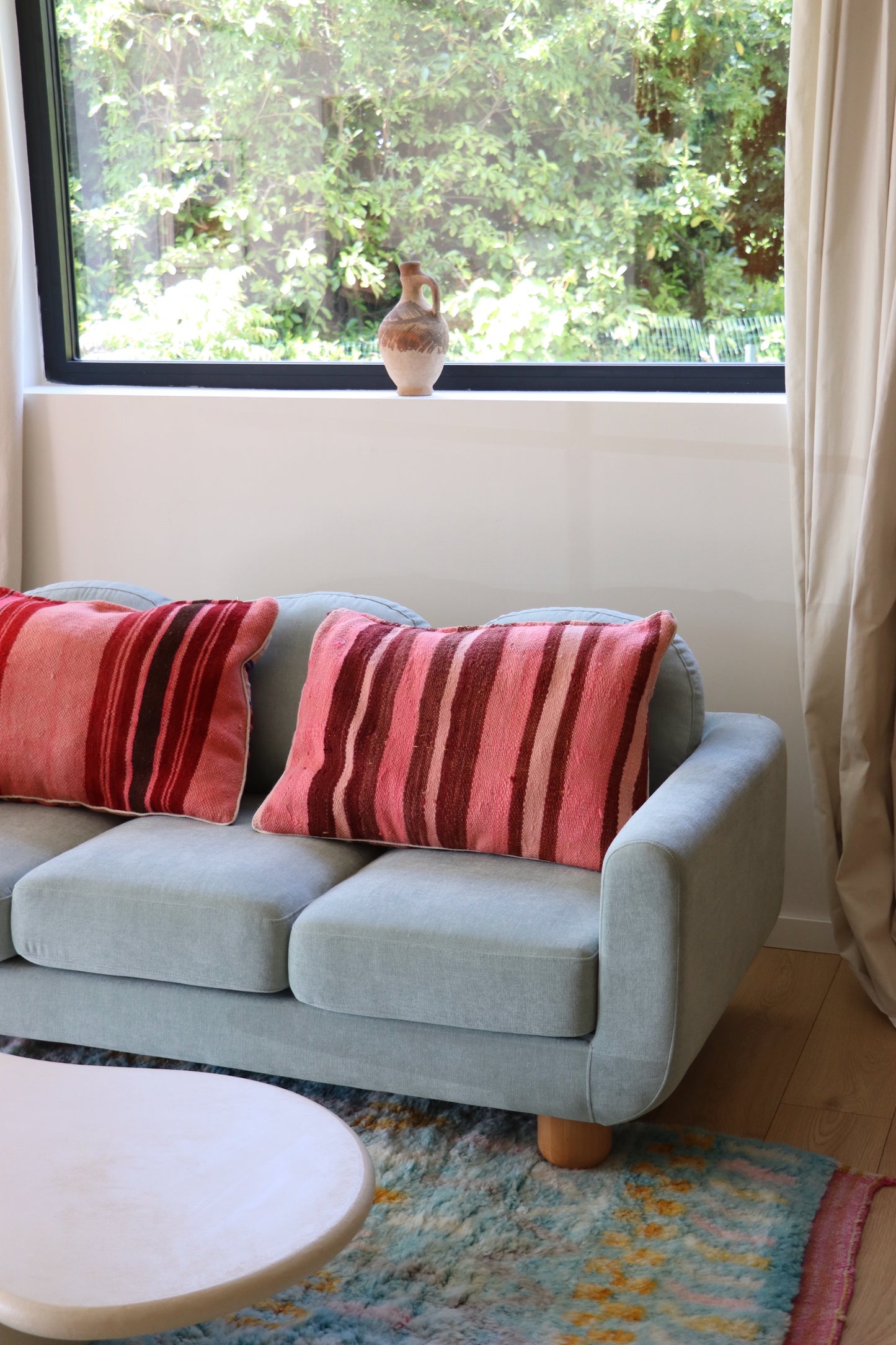 Pink Moroccan Wool Cushion - 75x50cm