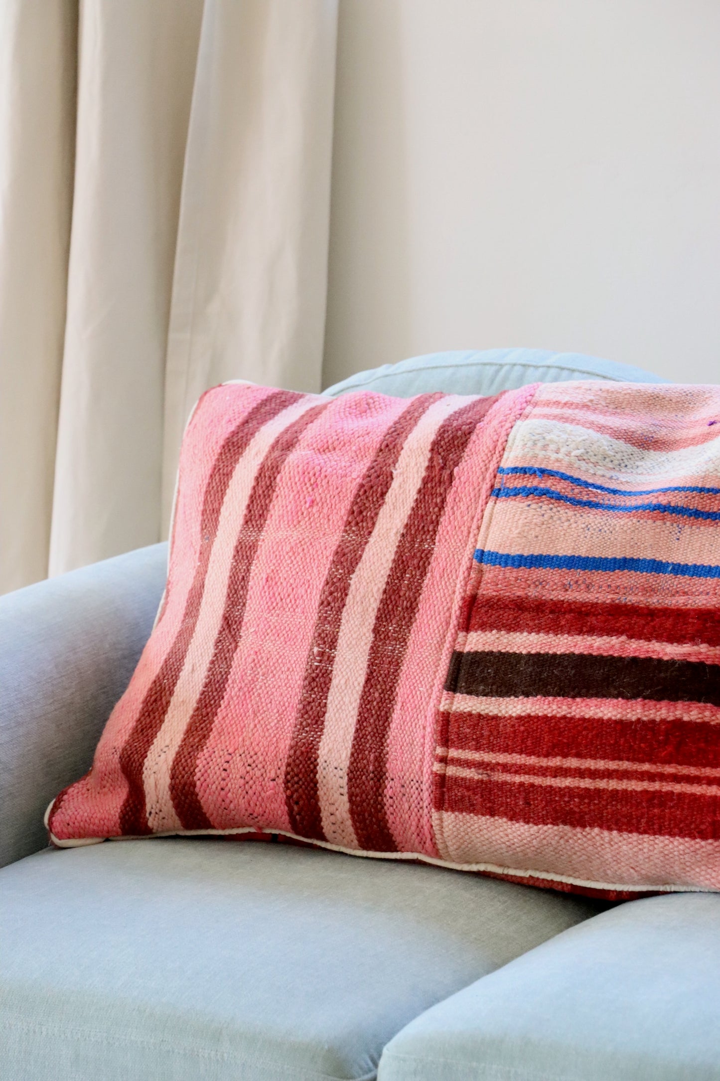 Pink Moroccan Wool Cushion - 75x50cm