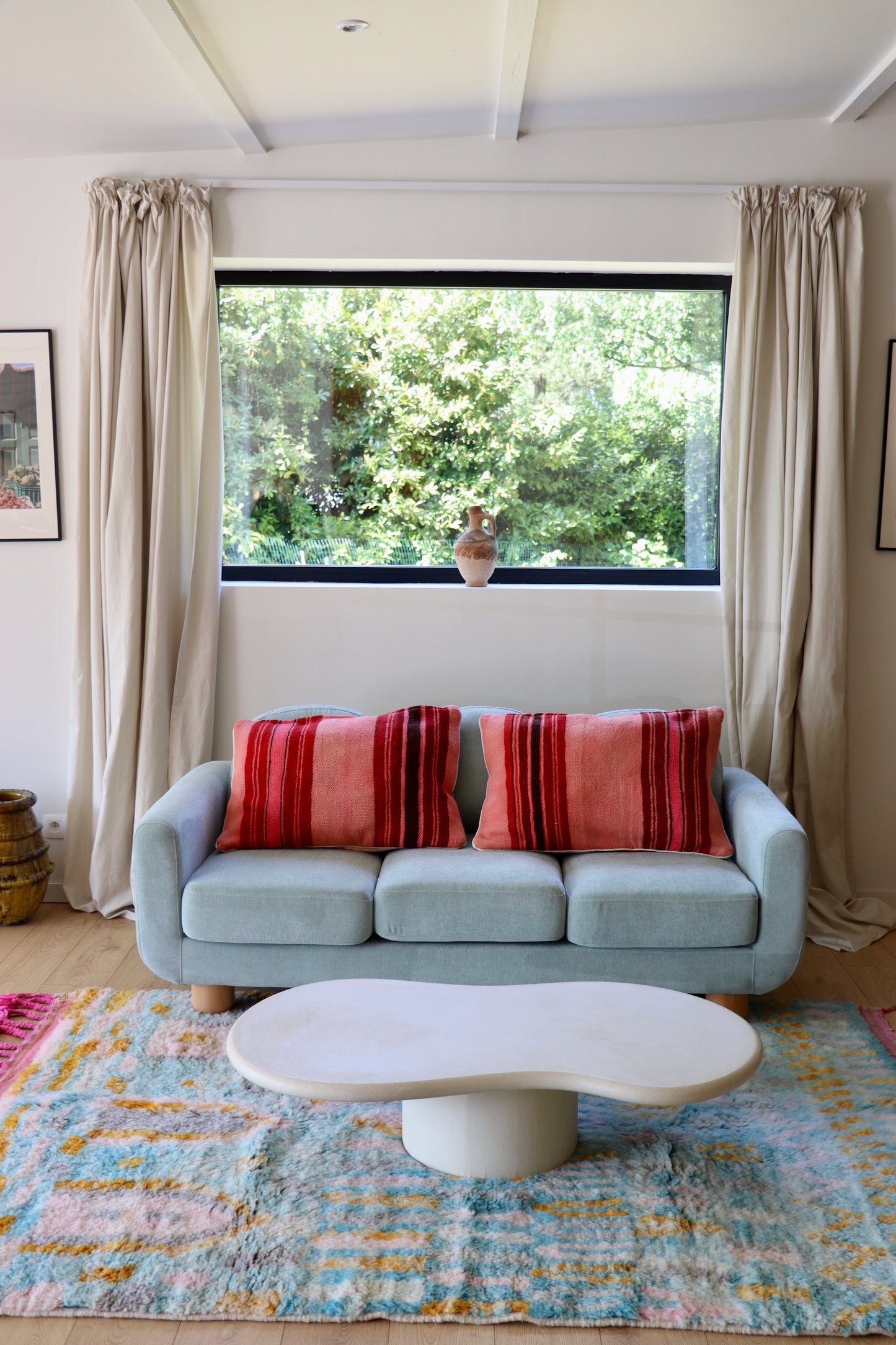 Pink Moroccan Wool Cushion - 75x50cm