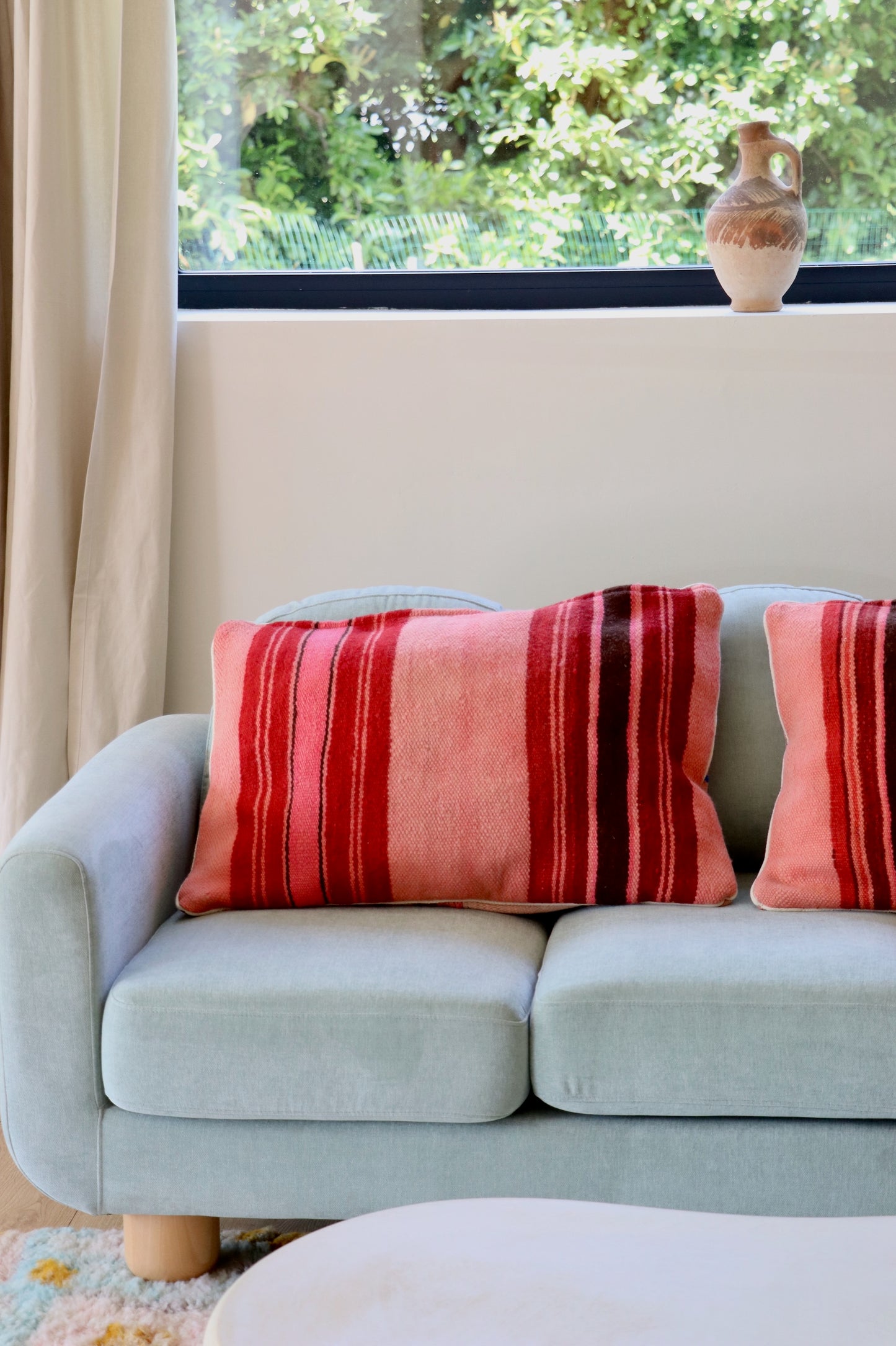 Pink Moroccan Wool Cushion - 75x50cm