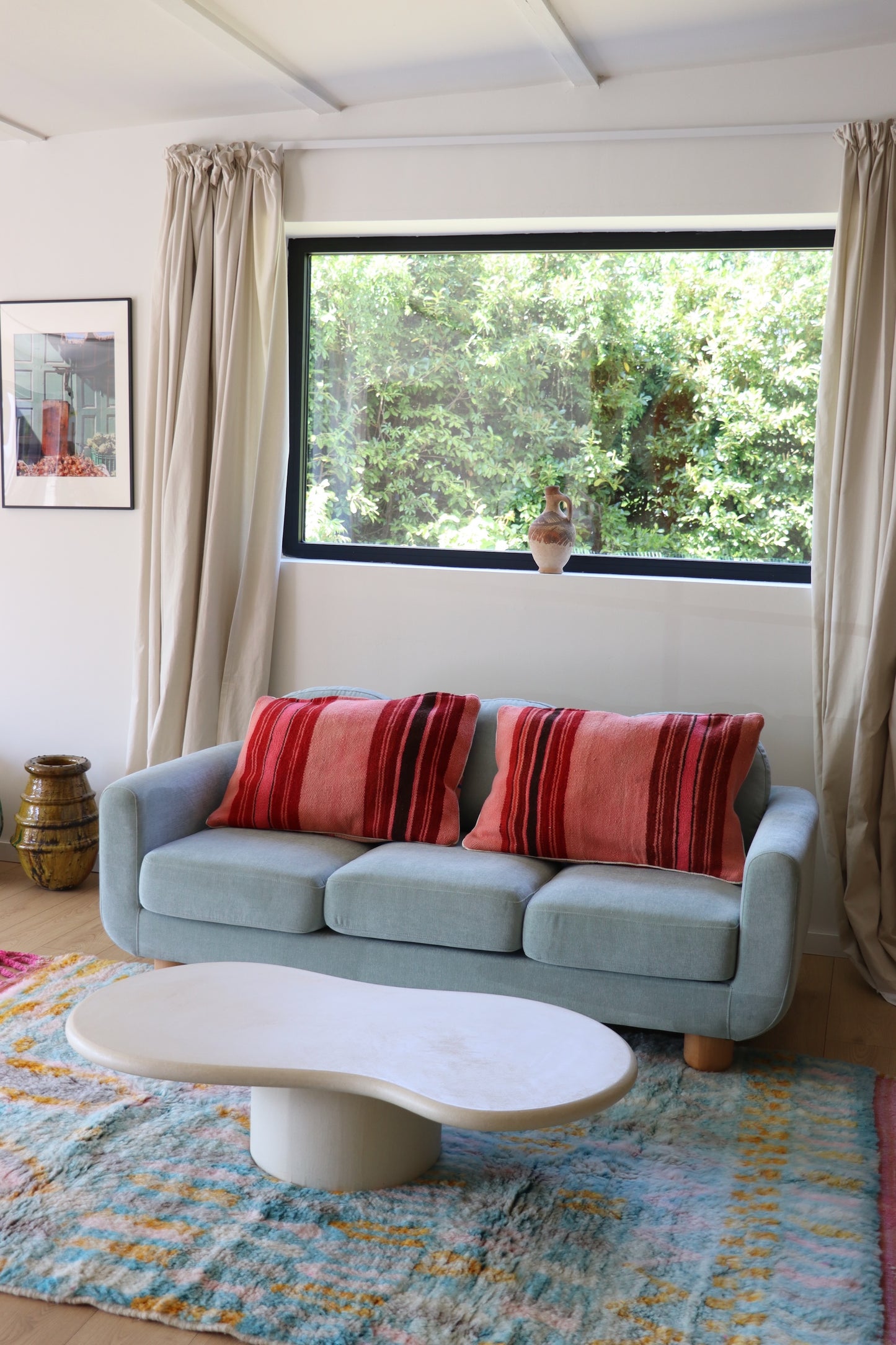 Pink Moroccan Wool Cushion - 75x50cm