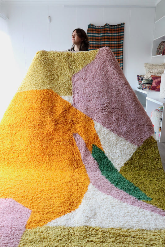 Pamplemousse Berber Wollen Tapijt op bestelling gemaakt (11)
